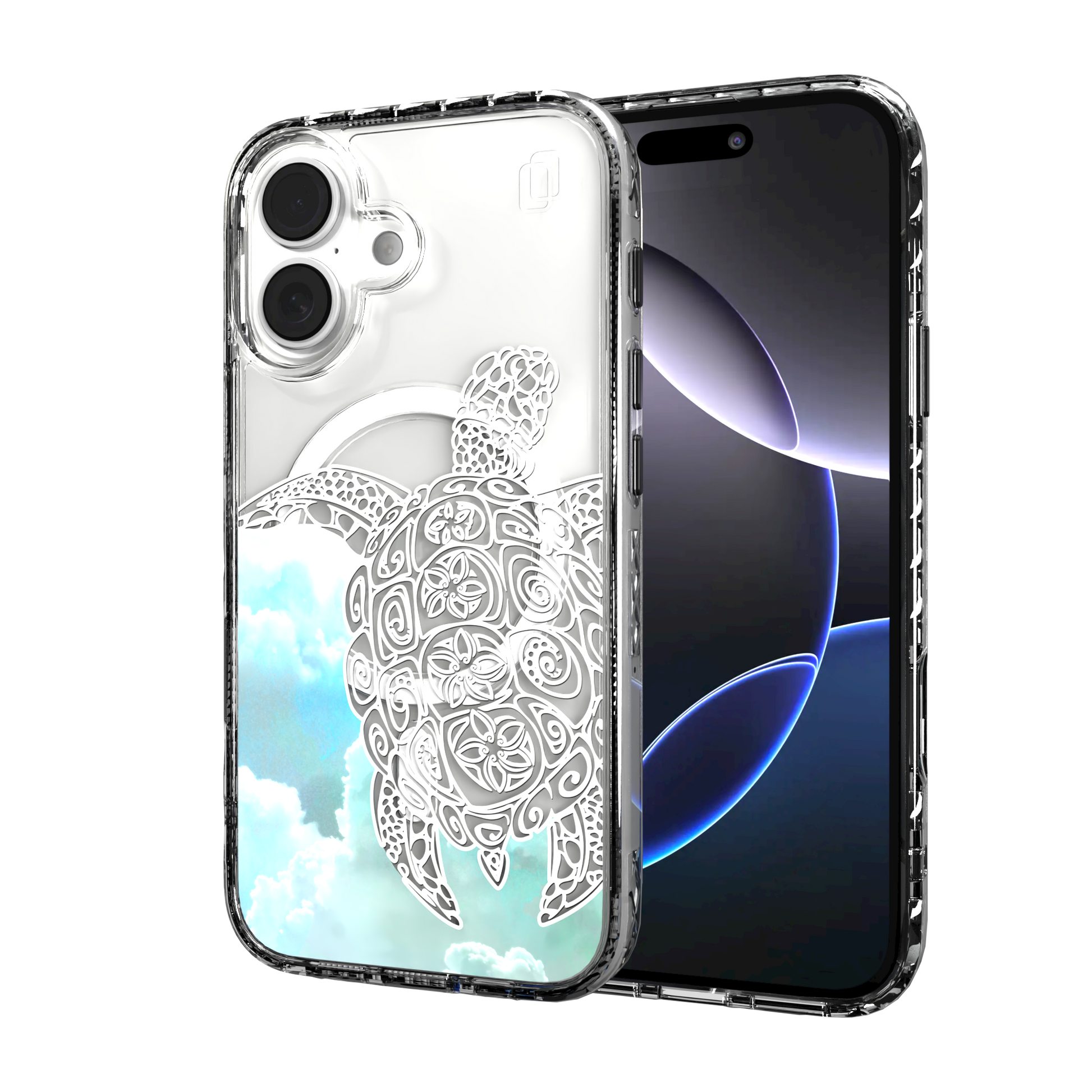 iPhone 16 Series | MagSafe | Coastal Case Collection | White & Teal Sea Turtle Turtle / iPhone 16 / Clear