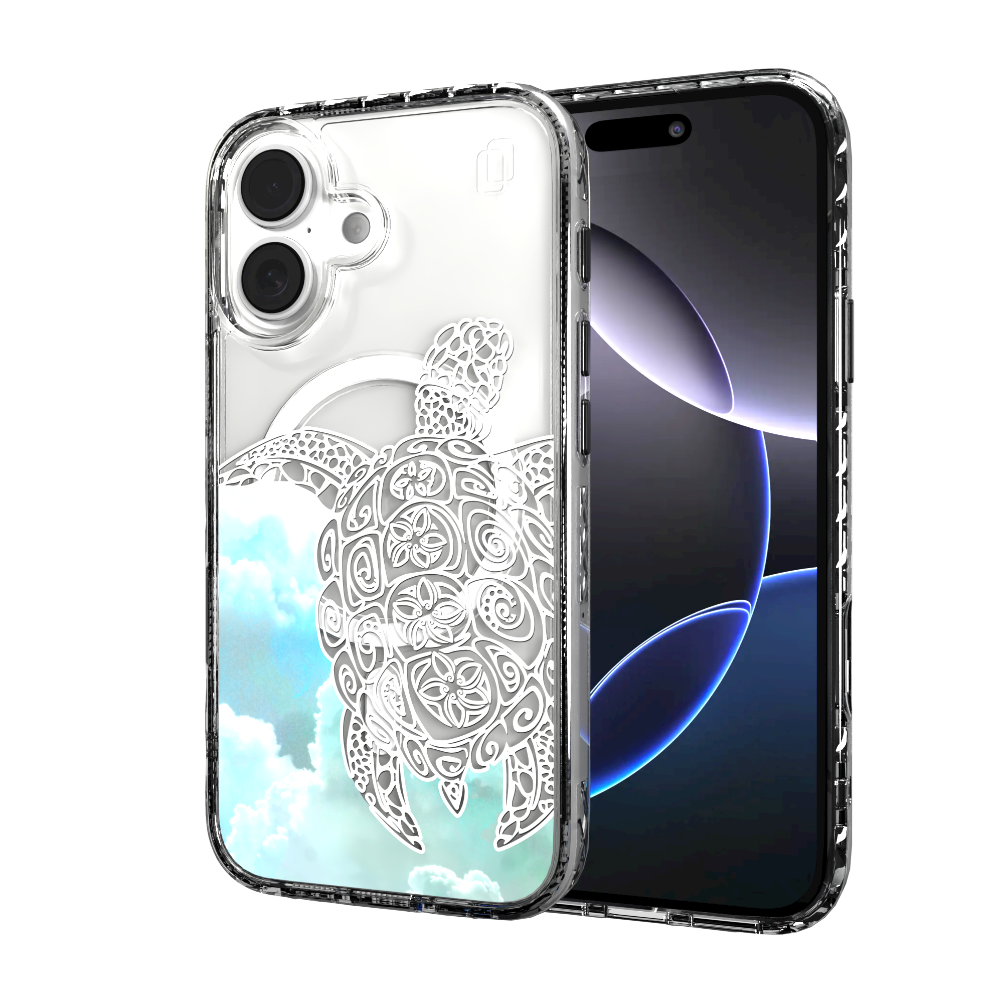 iPhone 16 Series | MagSafe | Coastal Case Collection | White & Teal Sea Turtle Turtle / iPhone 16 / Clear