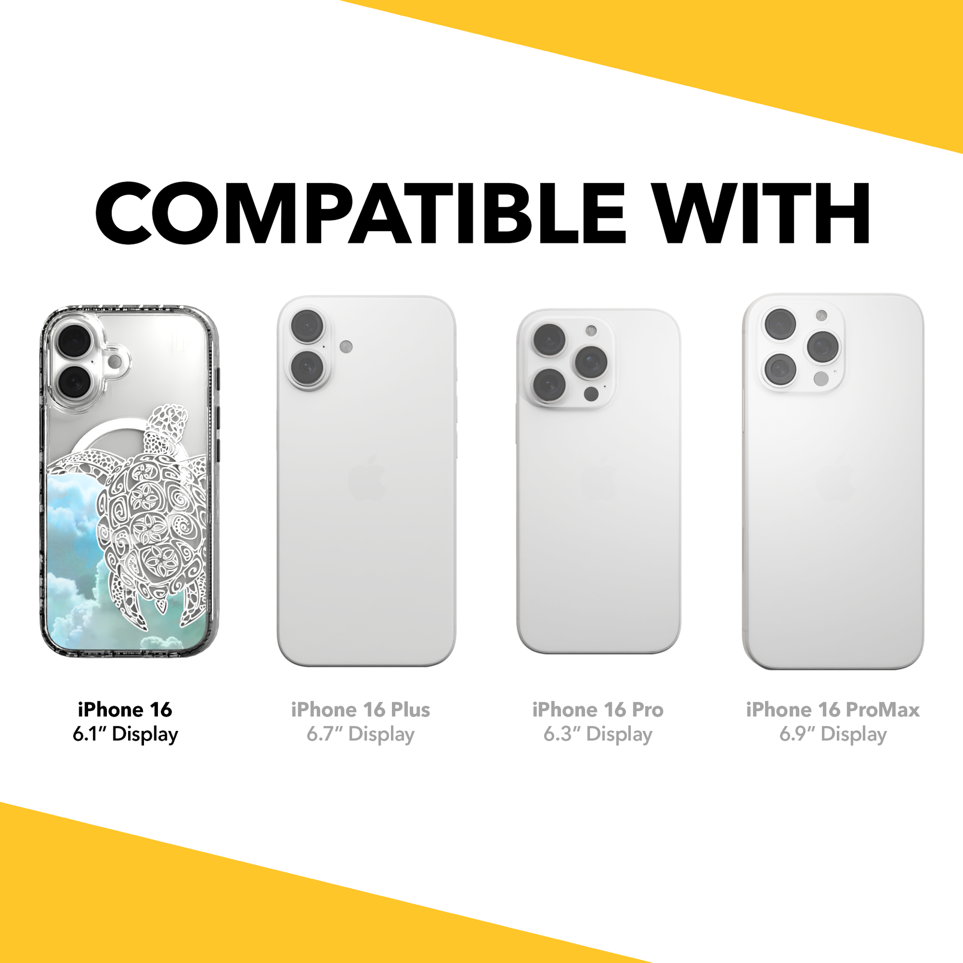 iPhone 16 Series | MagSafe | Coastal Case Collection | White & Teal Sea Turtle Turtle / iPhone 16 / Clear