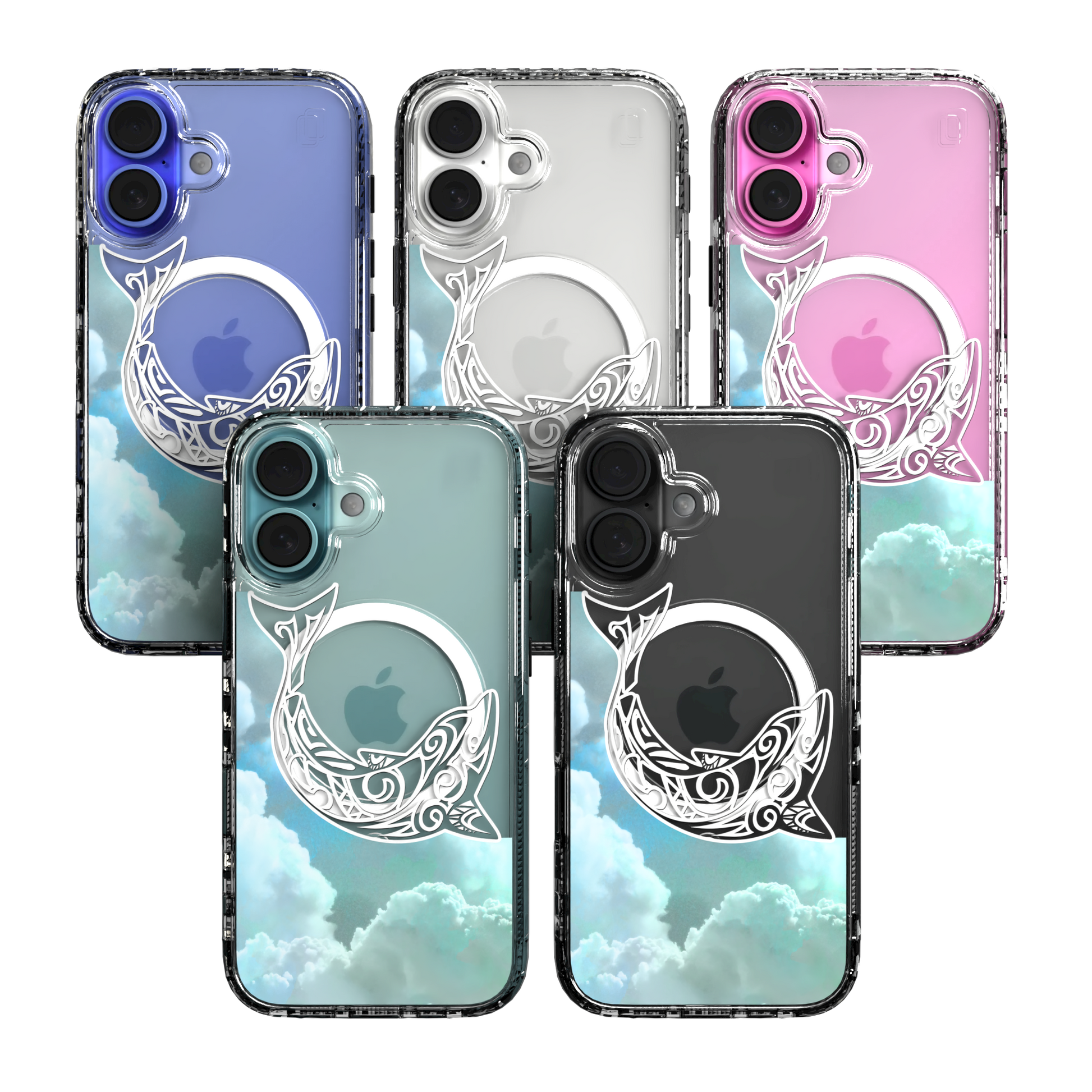 iPhone 16 Series | MagSafe | Coastal Case Collection | White & Teal Dolphine Dolphin / iPhone 16 / Clear