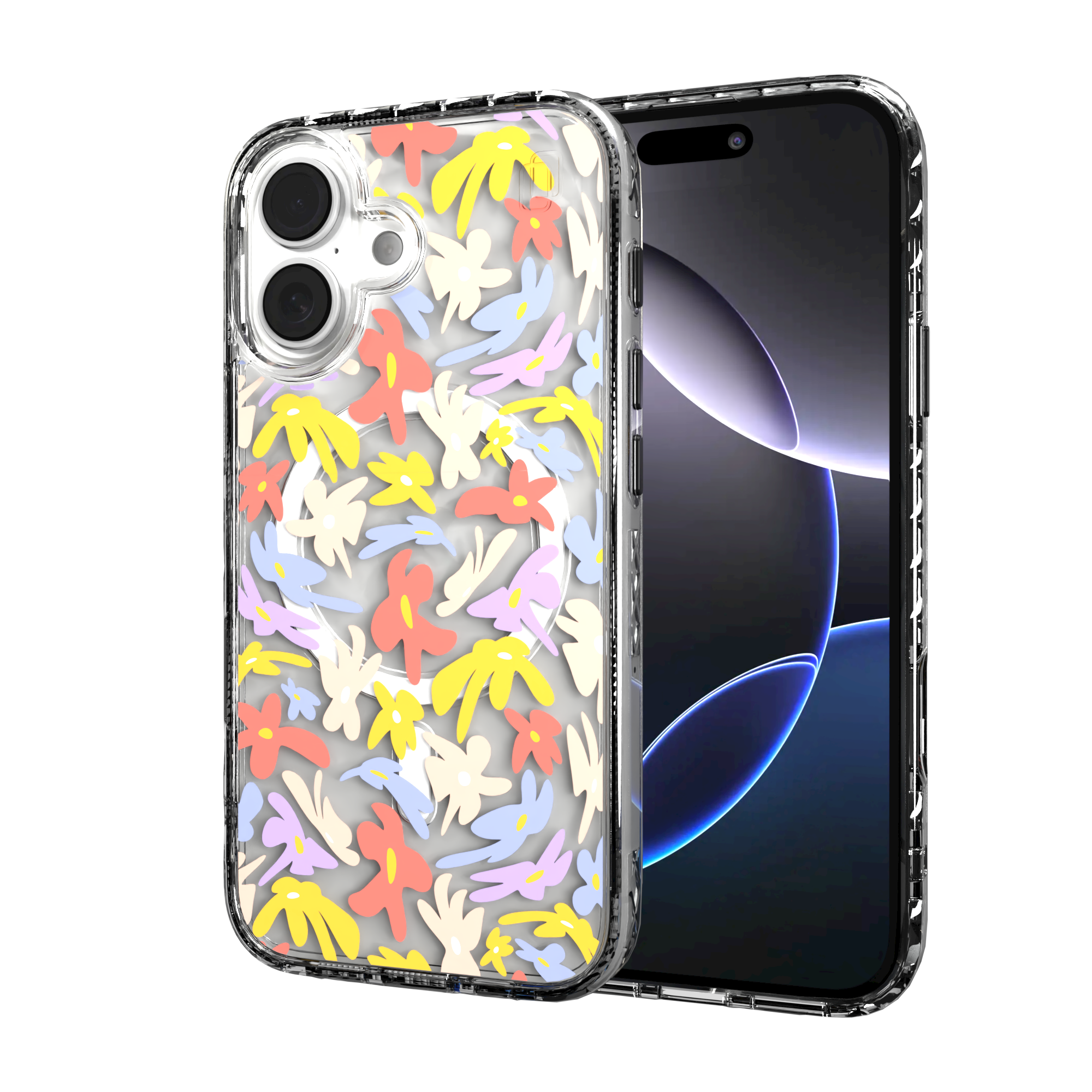 iPhone 16 Series | MagSafe | Flower Case Collection | Trippy Flower Petal Dreams Petal Dreams / iPhone 16 / Clear
