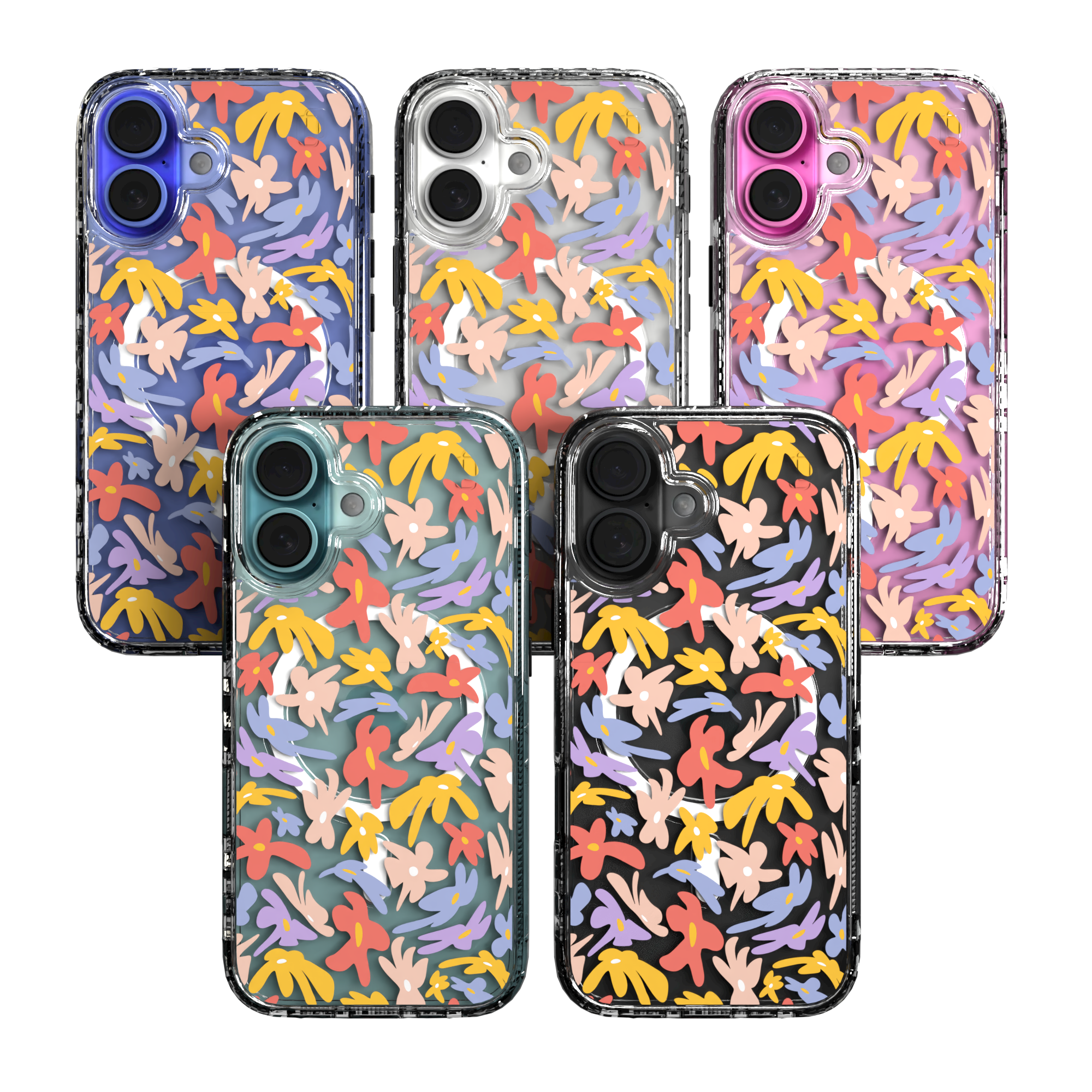 iPhone 16 Series | MagSafe | Flower Case Collection | Trippy Flower Petal Dreams Petal Dreams / iPhone 16 / Clear