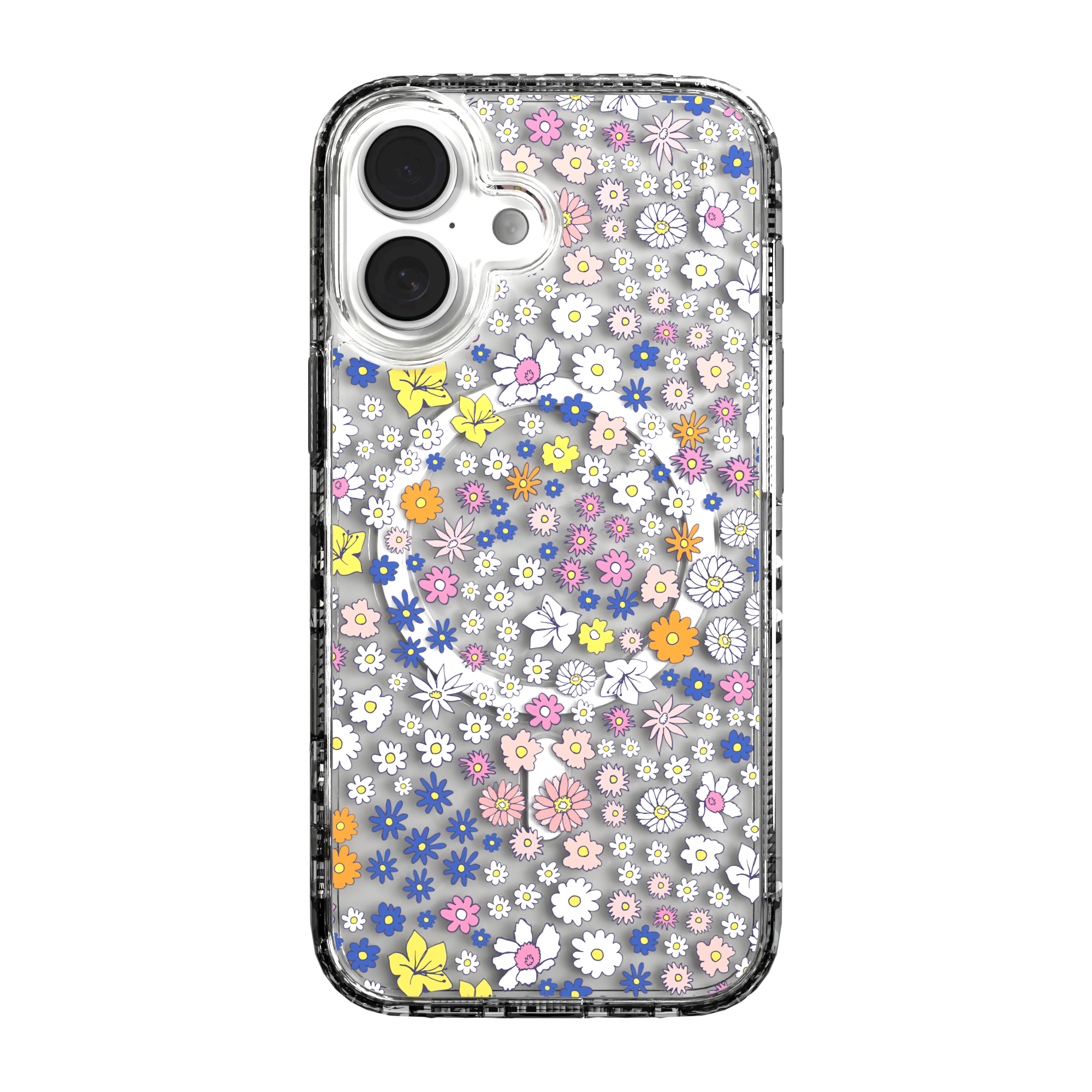 iPhone 16 Series | MagSafe | Flower Case Collection | Sketched Wild Blossoms Wild Blossom / iPhone 16 / Clear