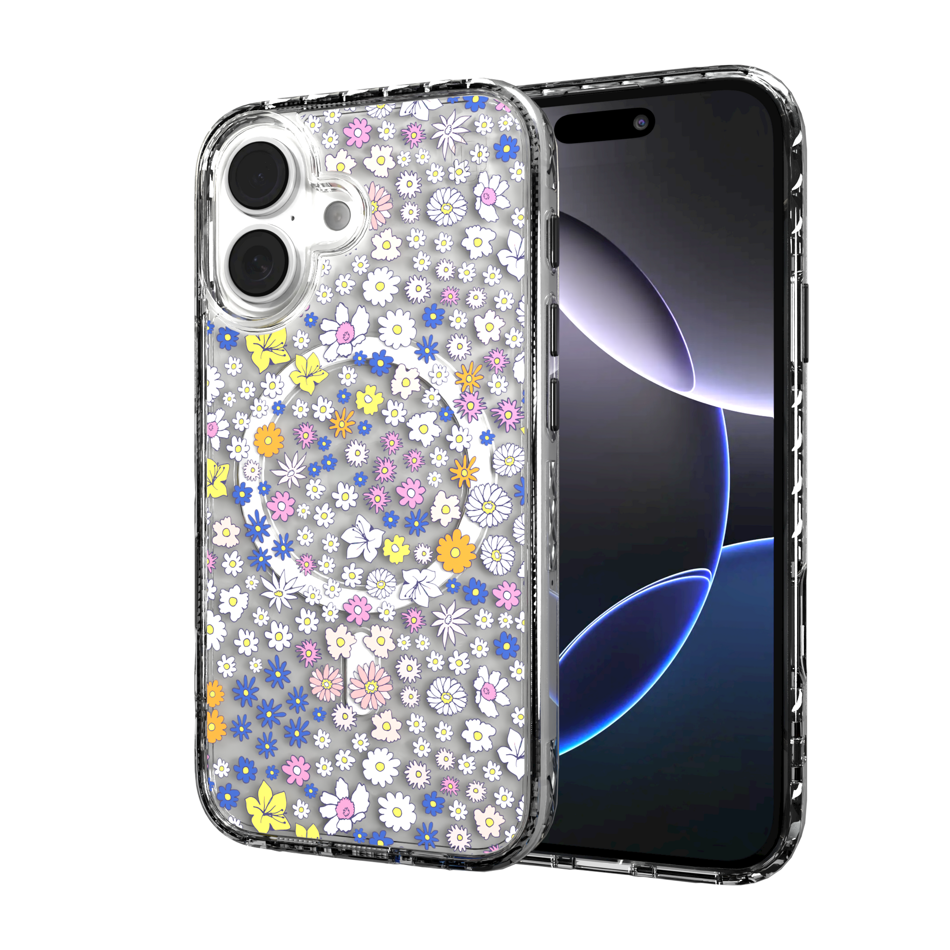 iPhone 16 Series | MagSafe | Flower Case Collection | Sketched Wild Blossoms Wild Blossom / iPhone 16 / Clear