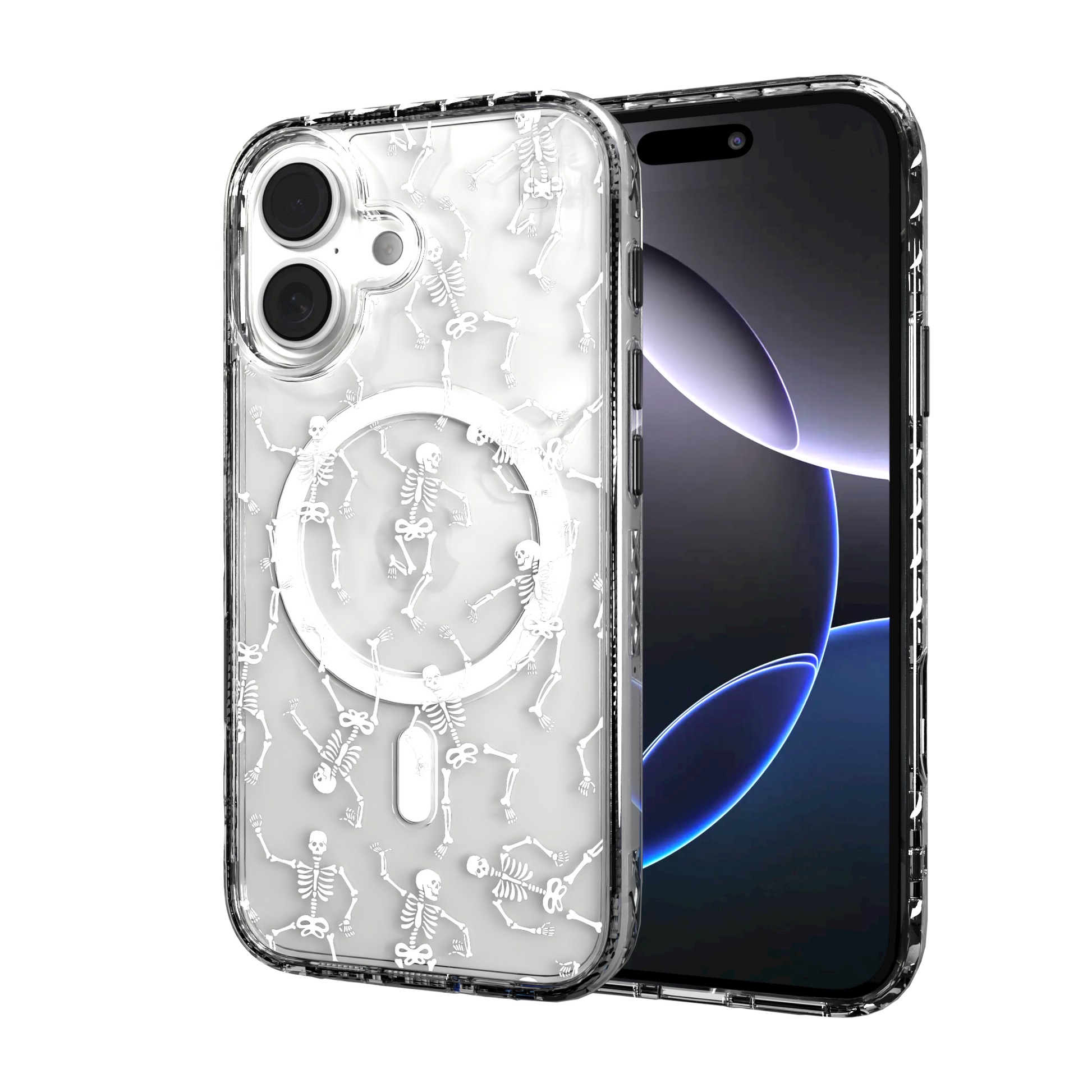 iPhone 16 Series | MagSafe | Halloween Case | Dancing Skeletons Dancing Skeletons / iPhone 16 / Clear