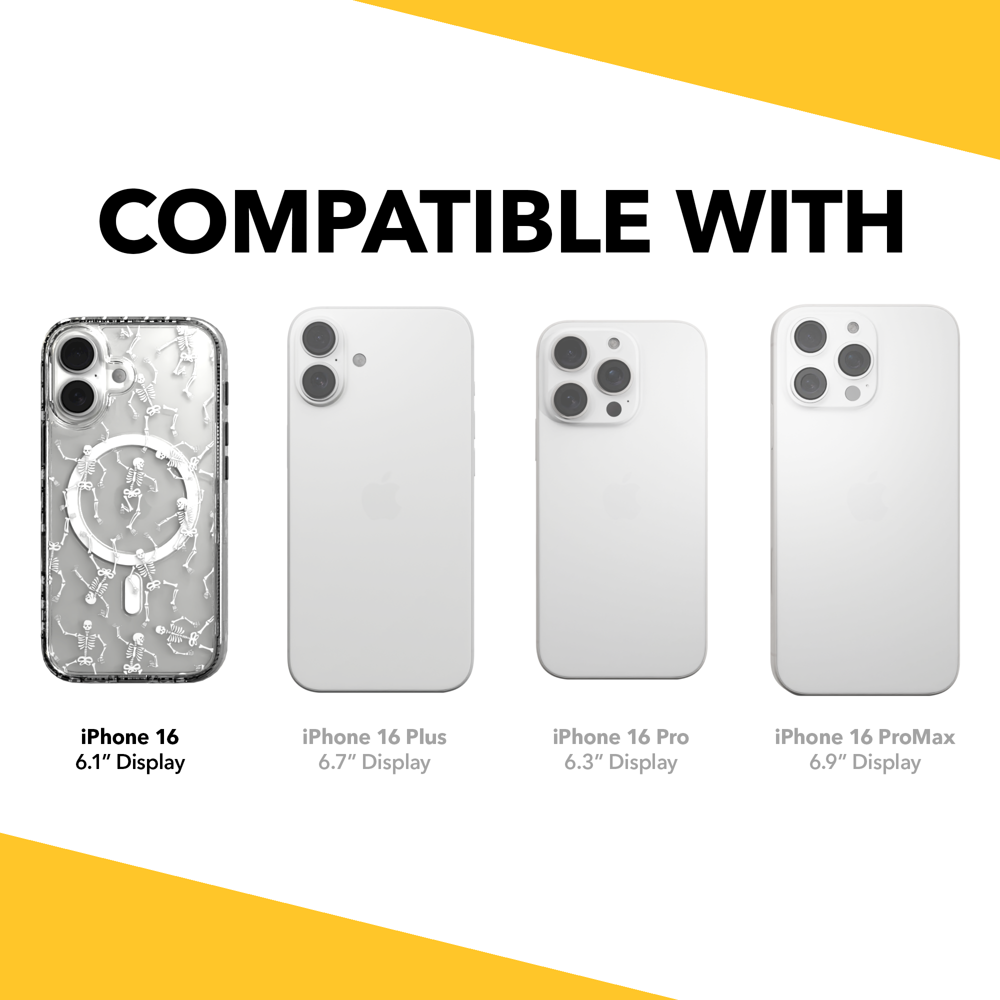 iPhone 16 Series | MagSafe | Halloween Case | Dancing Skeletons Dancing Skeletons / iPhone 16 / Clear