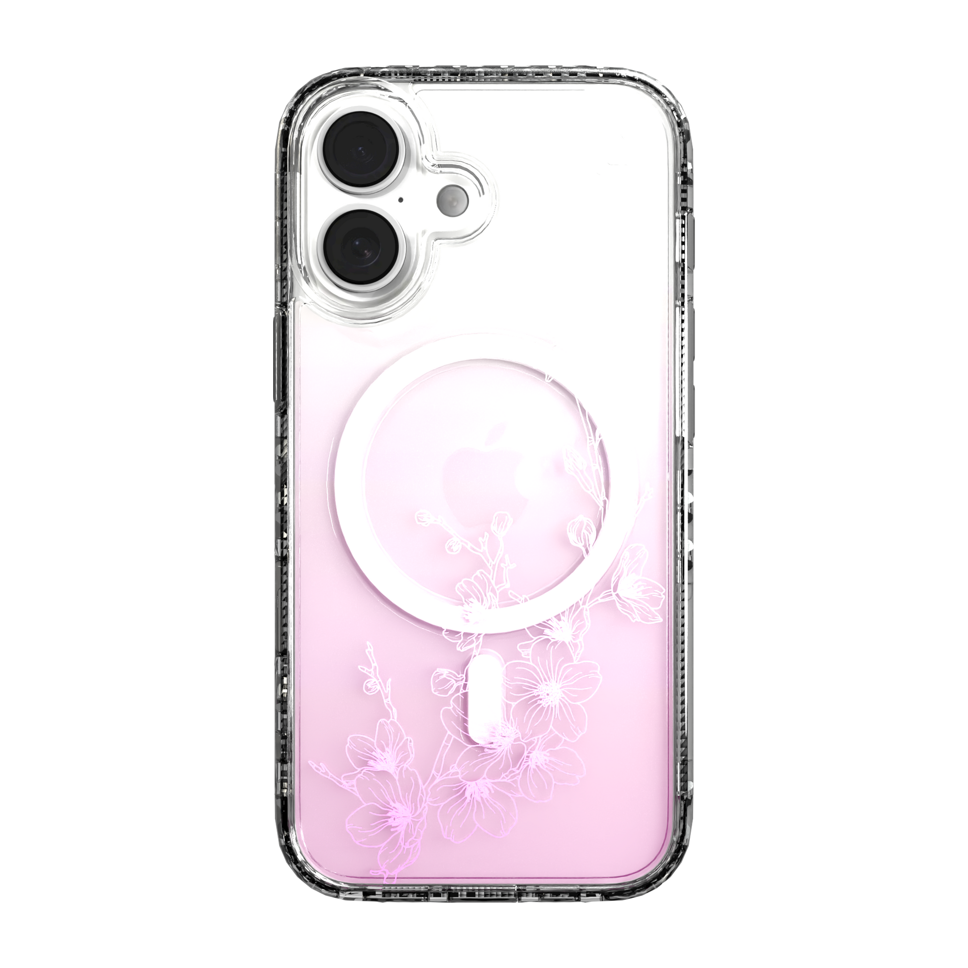 iPhone 16 Series | MagSafe | Ombre Bouquet Case Collection | Ballet Blush Pink Ballet Blush / iPhone 16 / Clear