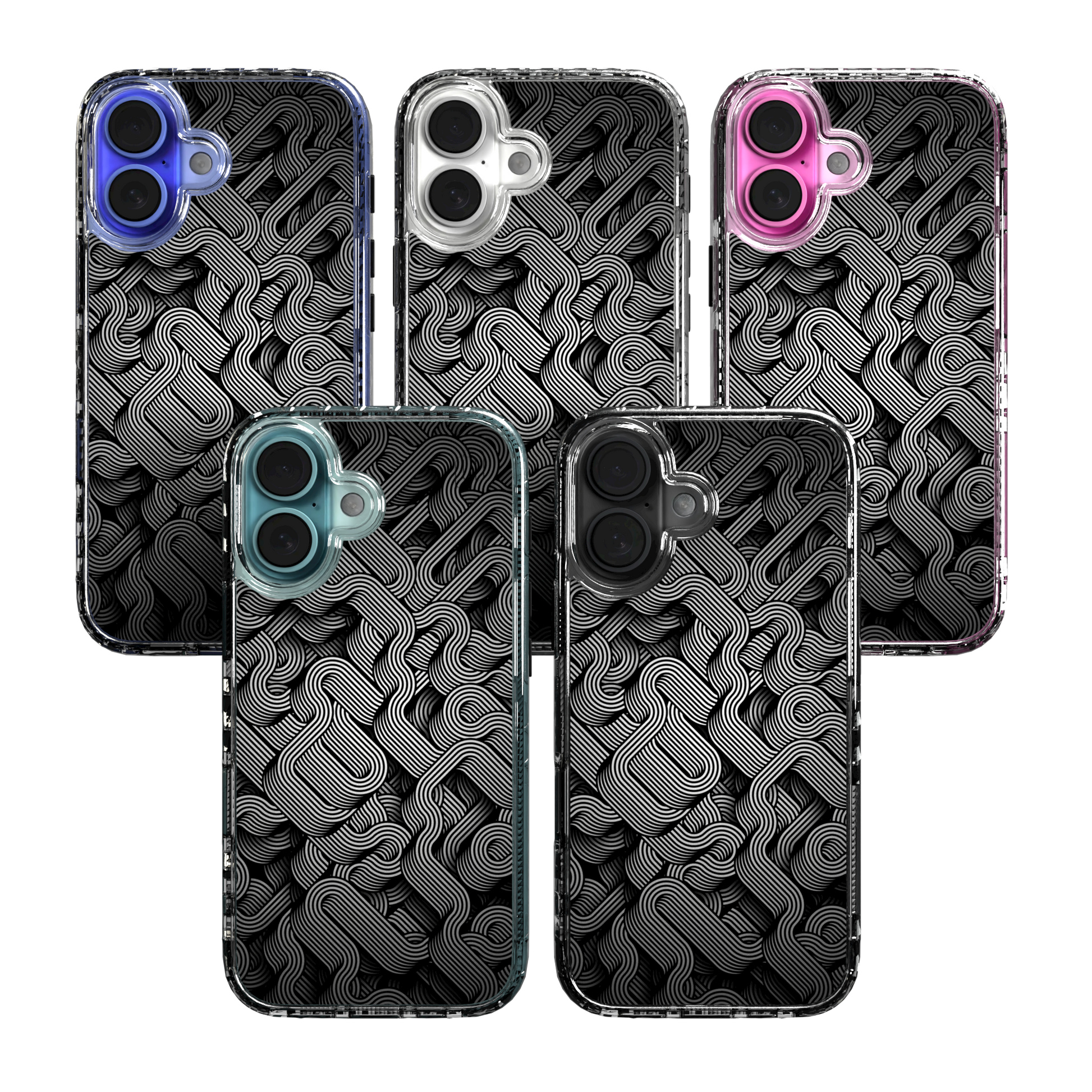 iPhone 16 Series | MagSafe | Monochromatic Case Designs | Black & White Dimensions Black & White Dimensions / iPhone 16 / Clear