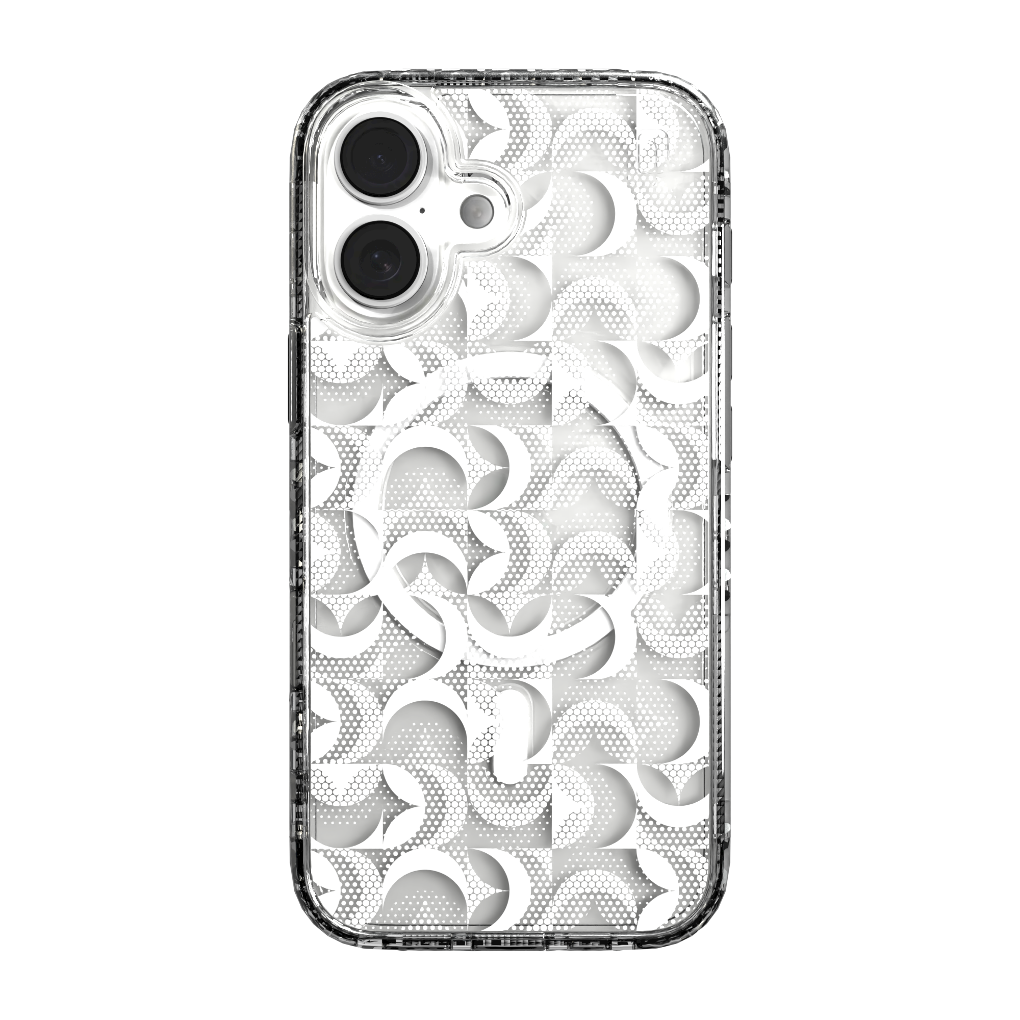 iPhone 16 Series | MagSafe | Abstract Art Case | Retro White Swirls Retro White / iPhone 16 / Clear
