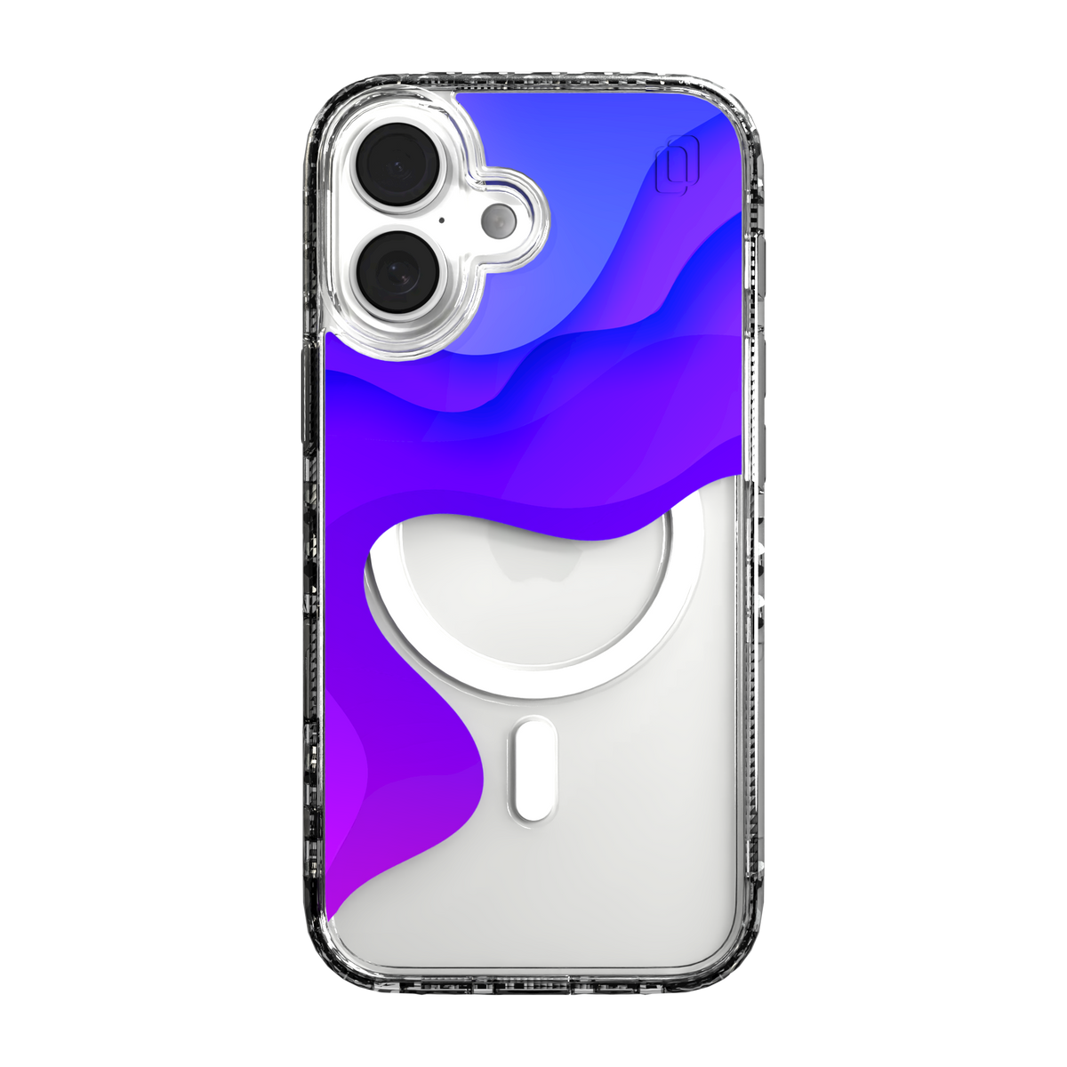 iPhone 16 Series | MagSafe | Abstract Art Case | Retro Purple Waves Retro Purple / iPhone 16 / Clear