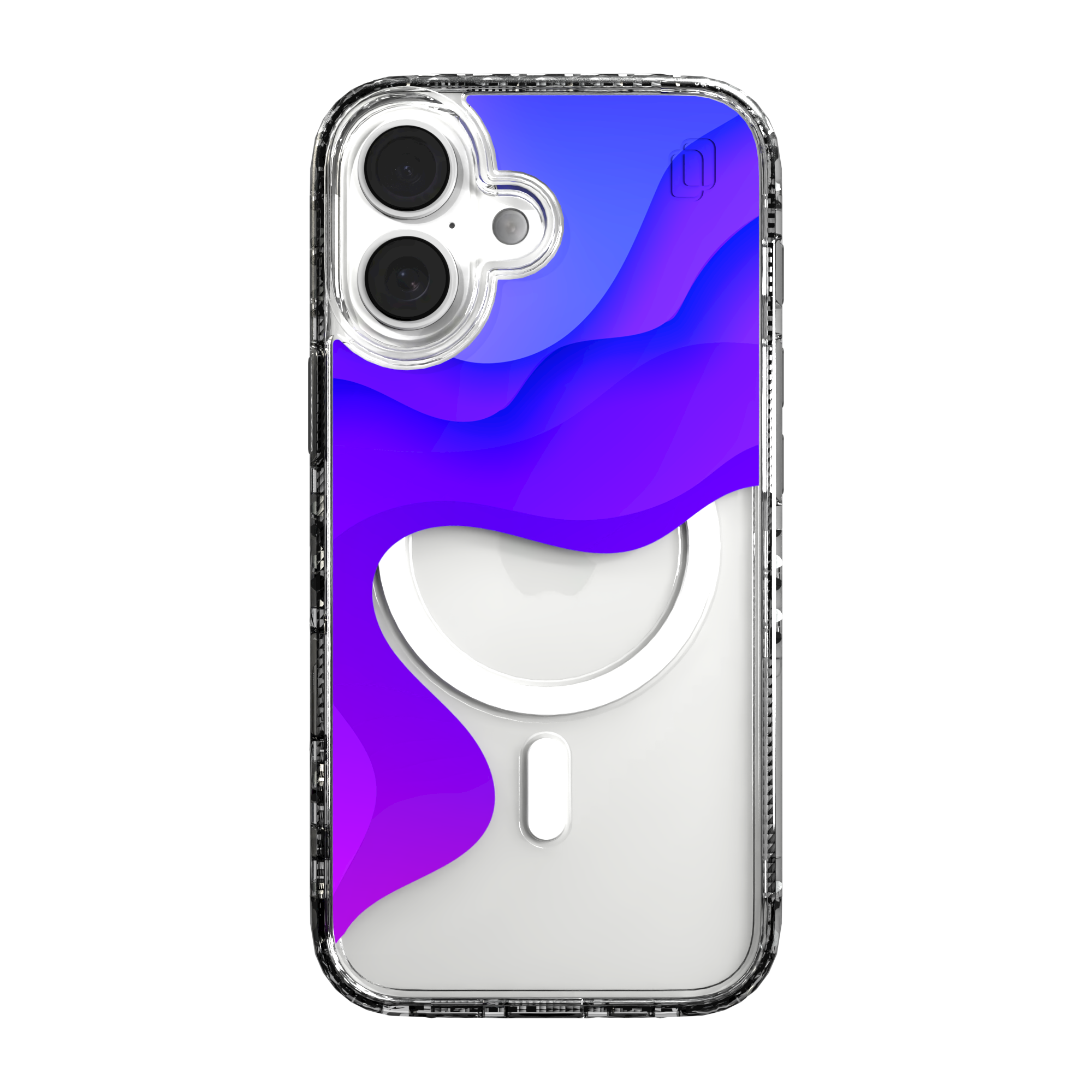 iPhone 16 Series | MagSafe | Abstract Art Case | Retro Purple Waves Retro Purple / iPhone 16 / Clear