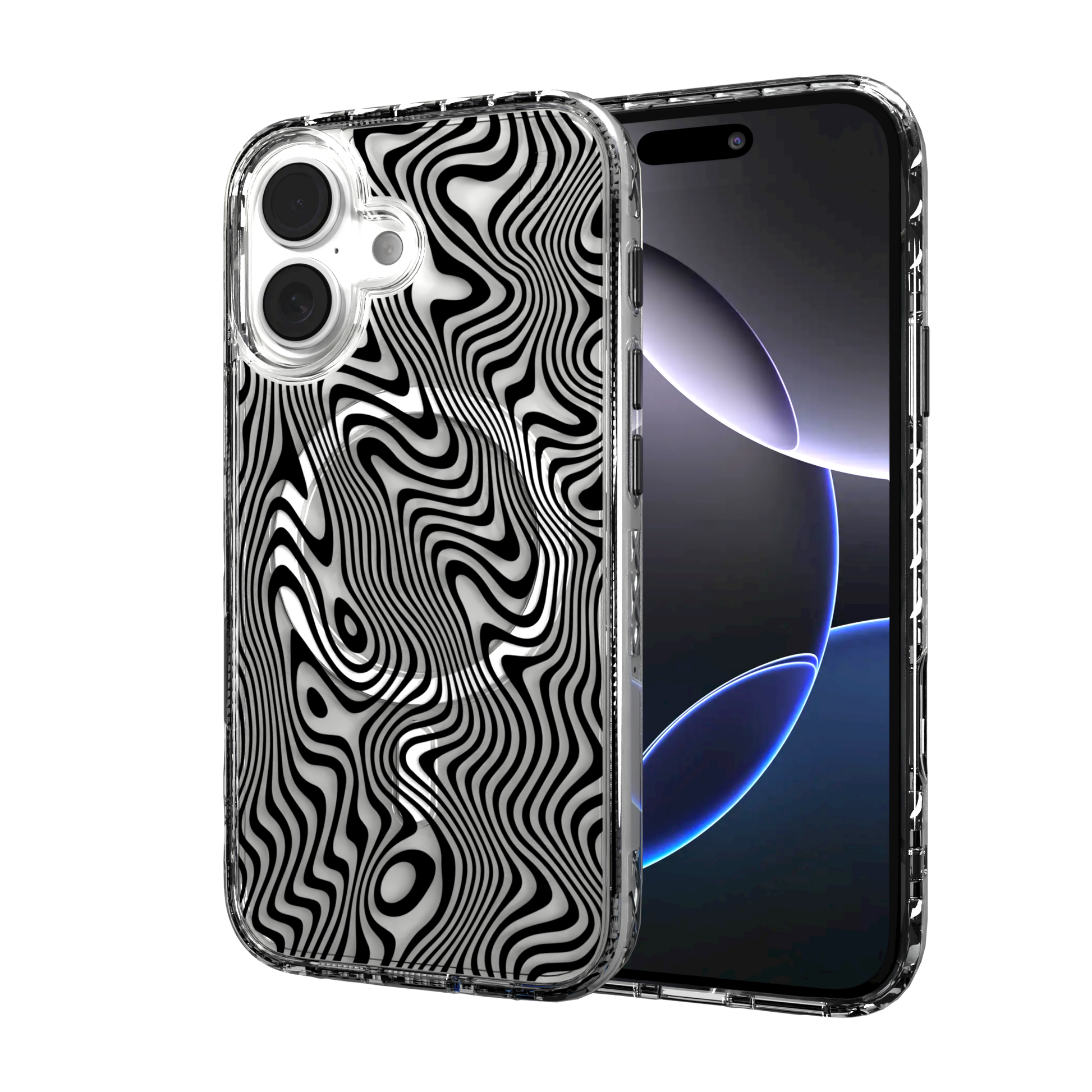 iPhone 16 Series | MagSafe | Monochromatic Case Designs | Swirling Tides Tide / iPhone 16 / Clear