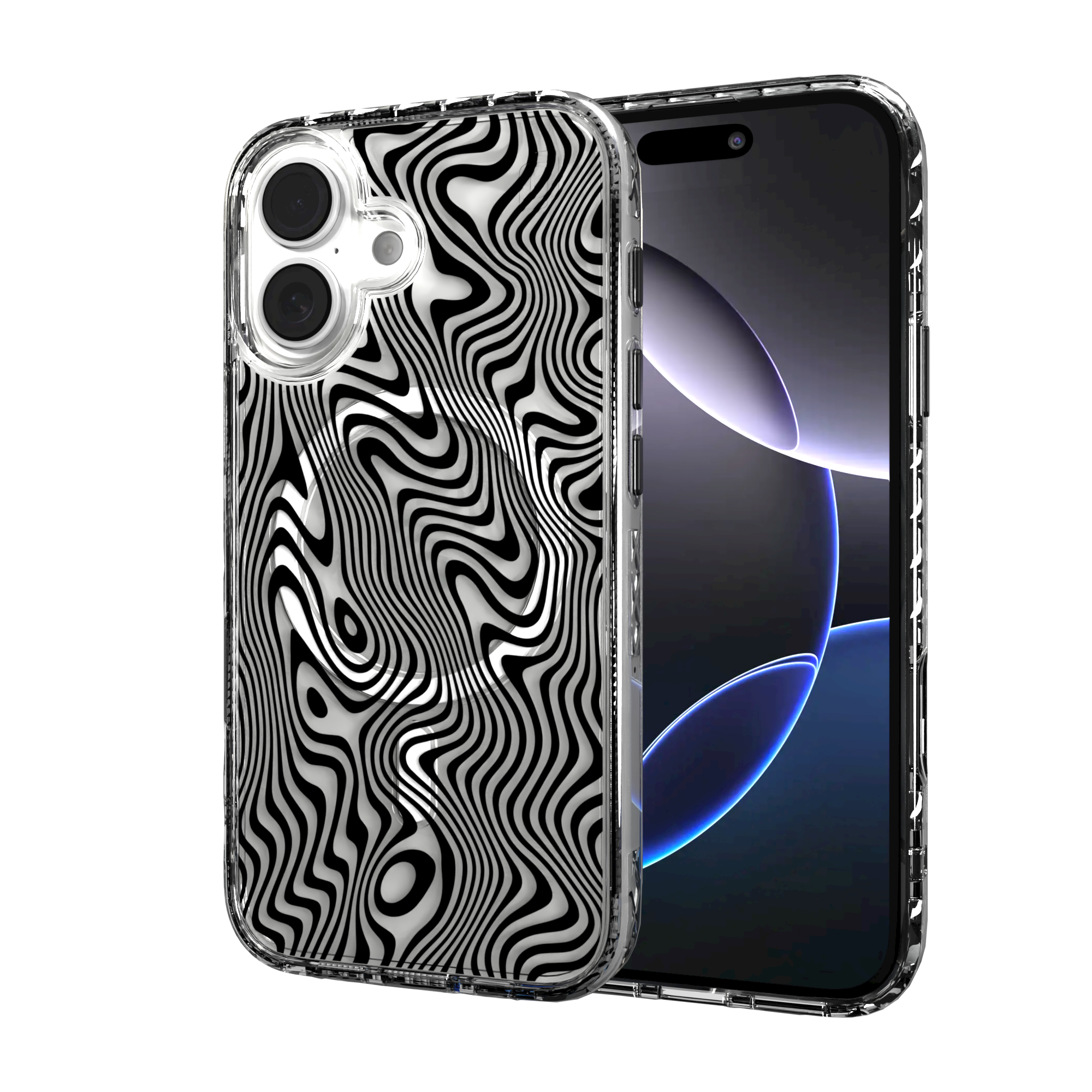 iPhone 16 Series | MagSafe | Monochromatic Case Designs | Swirling Tides Tide / iPhone 16 / Clear