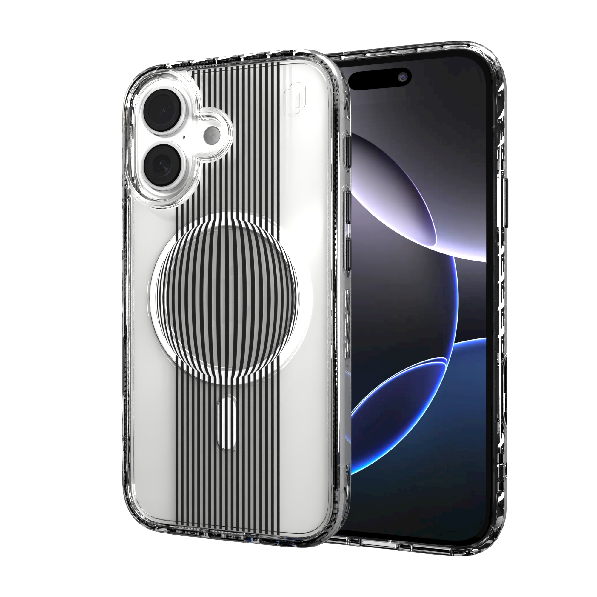 iPhone 16 Series | MagSafe | Monochromatic Case Designs | Gravity Sphere Gravity / iPhone 16 / Clear