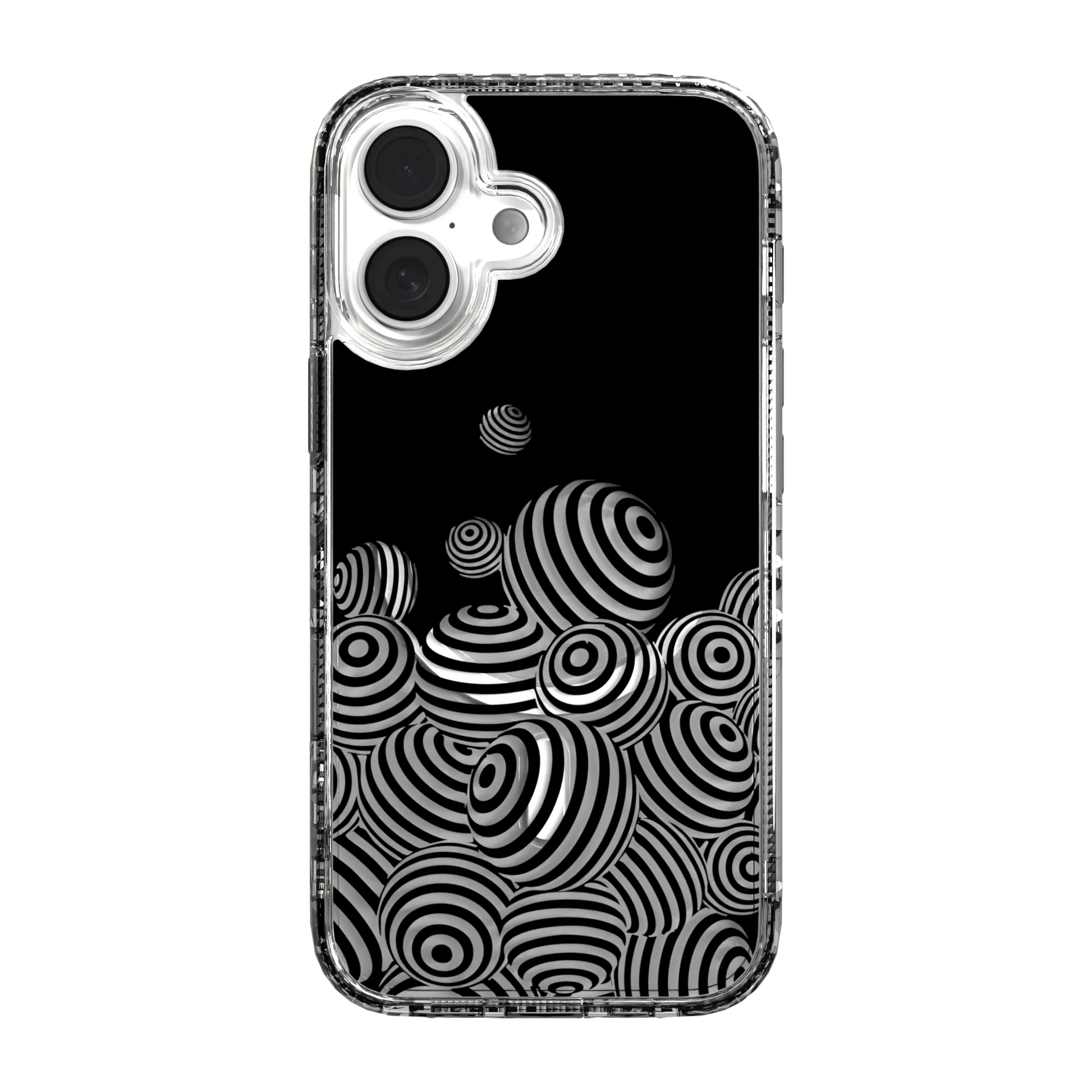 iPhone 16 Series | MagSafe | Monochromatic Collection | 3D Orb Swirl Ballpit / iPhone 16 / Clear