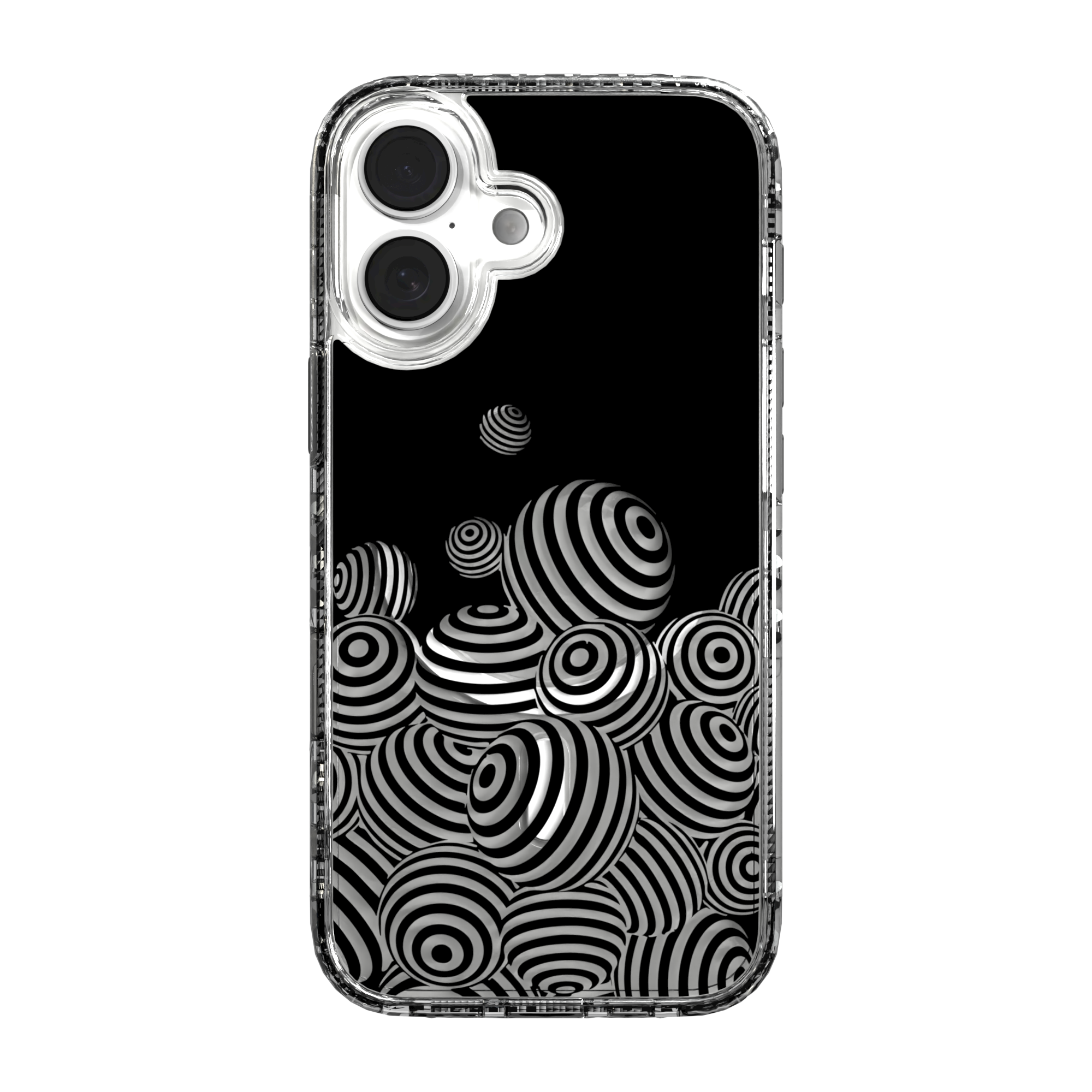 iPhone 16 Series | MagSafe | Monochromatic Collection | 3D Orb Swirl Ballpit / iPhone 16 / Clear