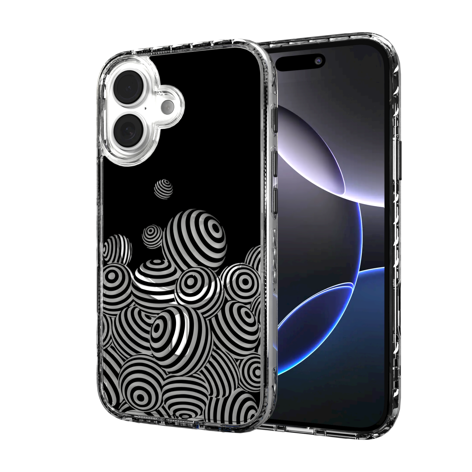 iPhone 16 Series | MagSafe | Monochromatic Collection | 3D Orb Swirl Ballpit / iPhone 16 / Clear