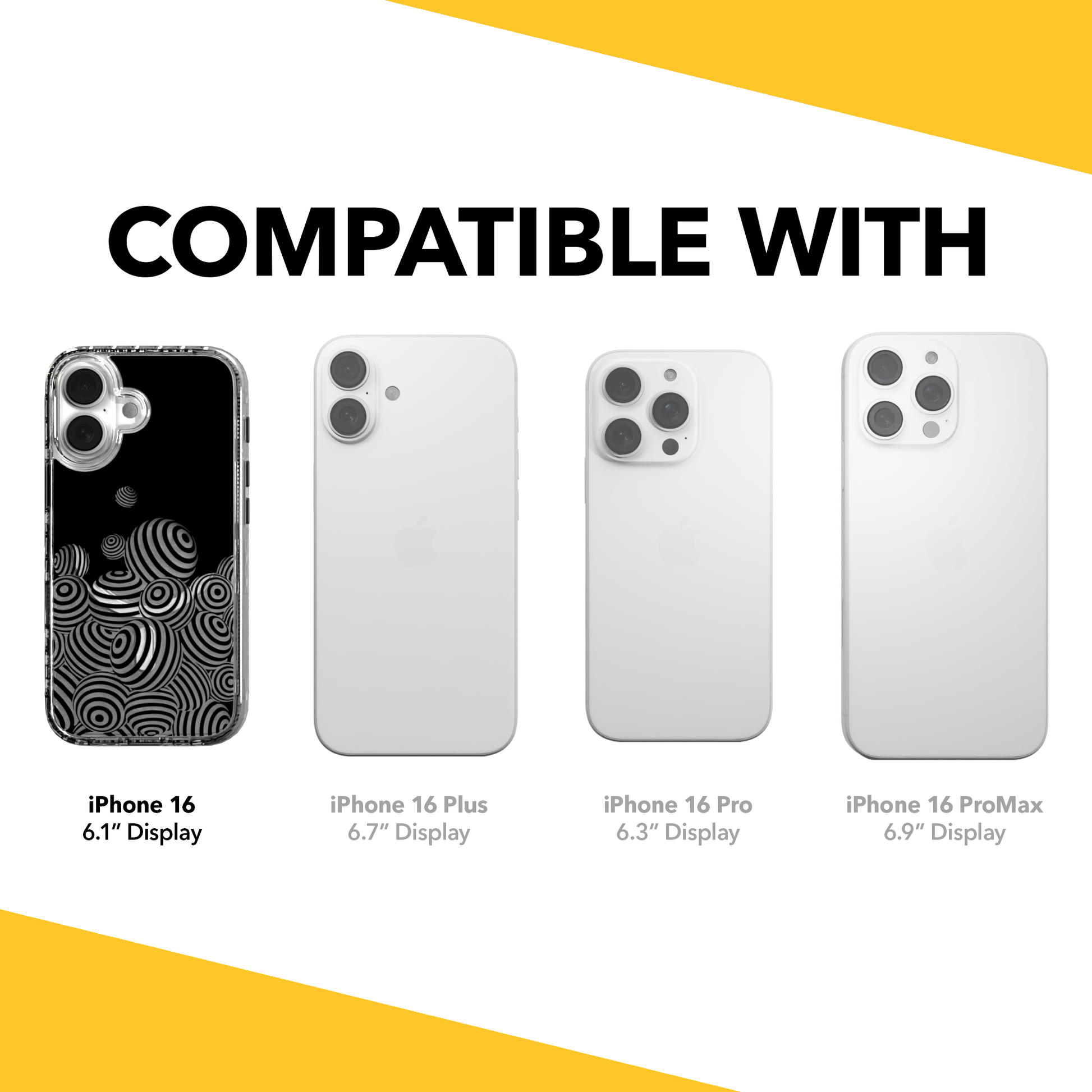iPhone 16 Series | MagSafe | Monochromatic Collection | 3D Orb Swirl Ballpit / iPhone 16 / Clear