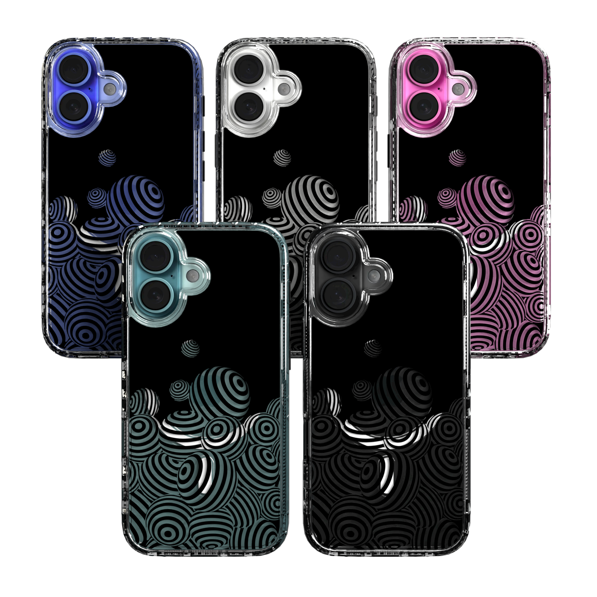 iPhone 16 Series | MagSafe | Monochromatic Collection | 3D Orb Swirl Ballpit / iPhone 16 / Clear