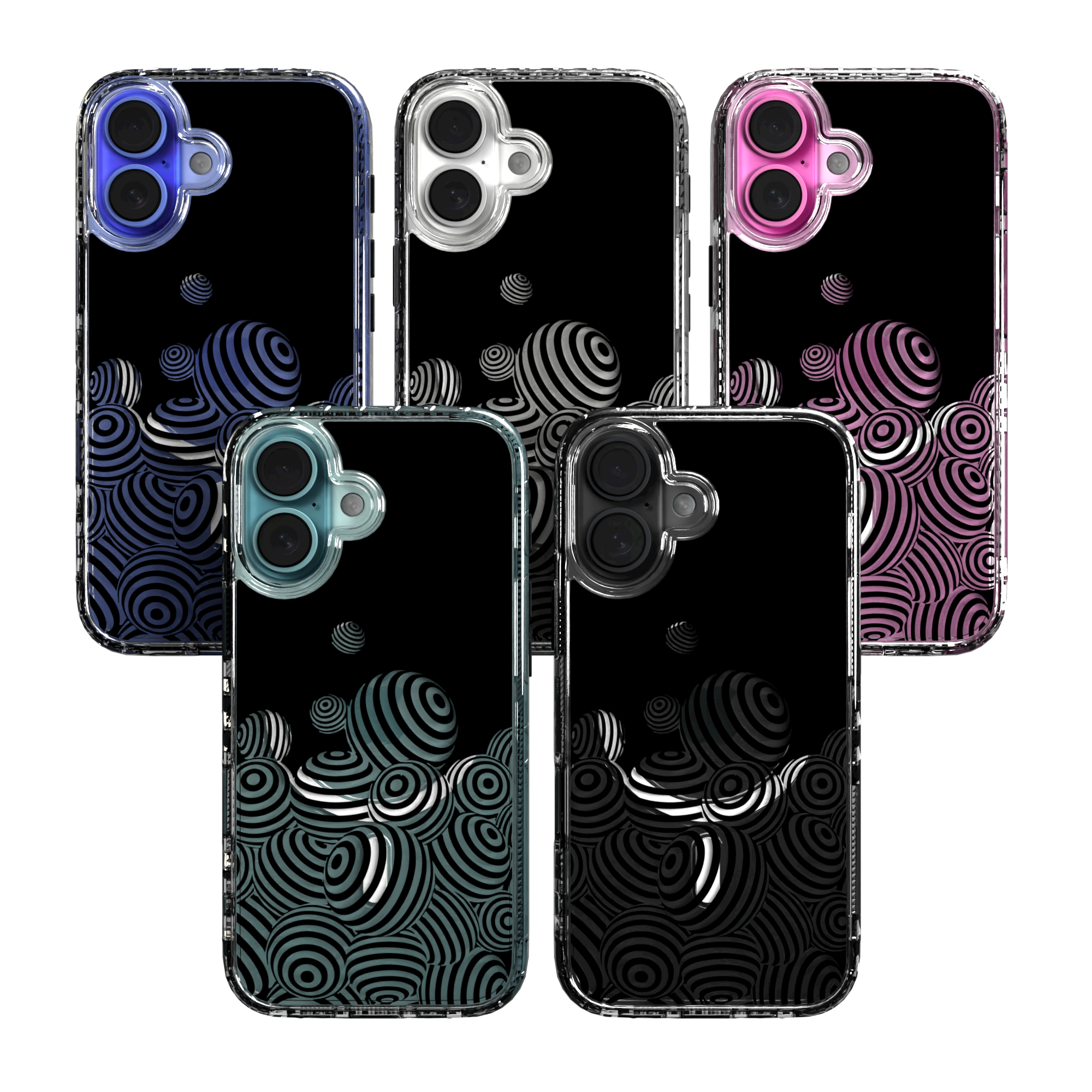 iPhone 16 Series | MagSafe | Monochromatic Collection | 3D Orb Swirl Ballpit / iPhone 16 / Clear