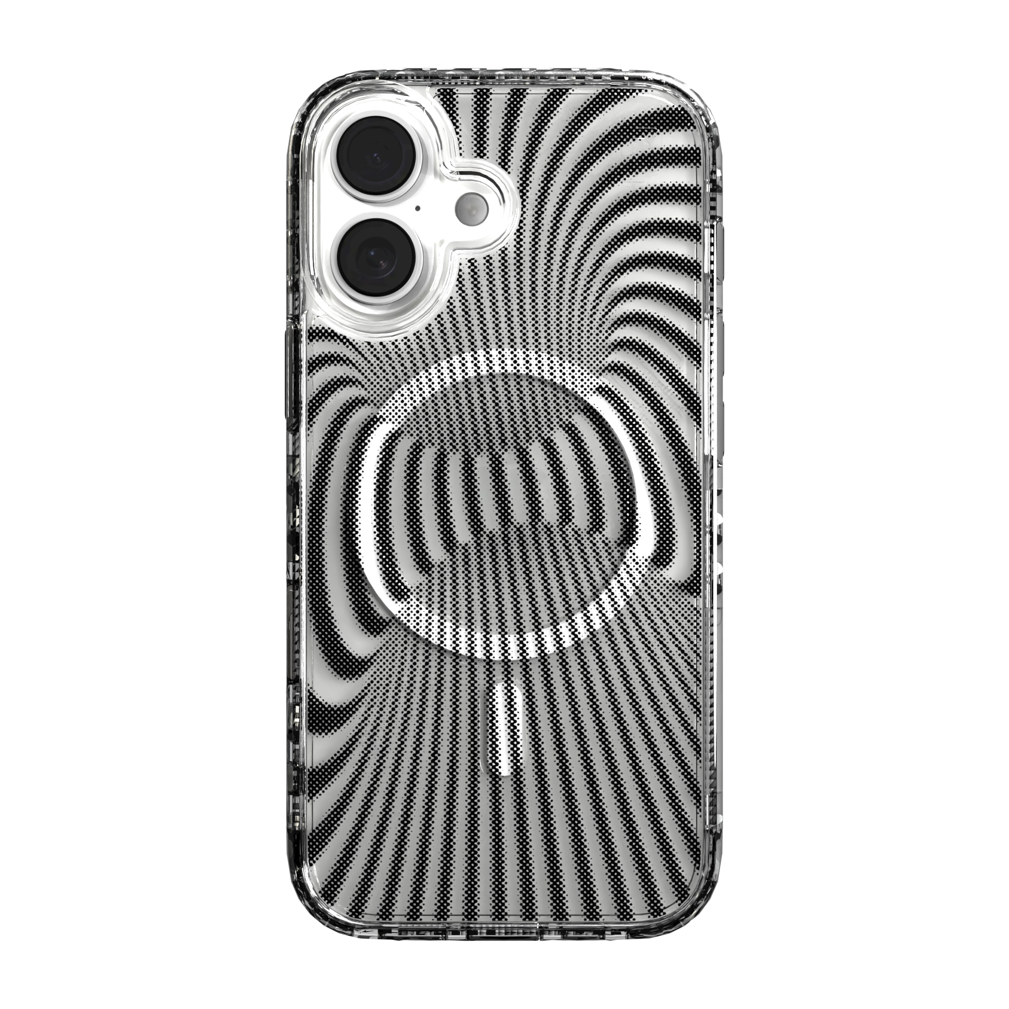 iPhone 16 Series | MagSafe | Monochromatic Case Designs | Trippy Tunnel Tunnel / iPhone 16 / Clear