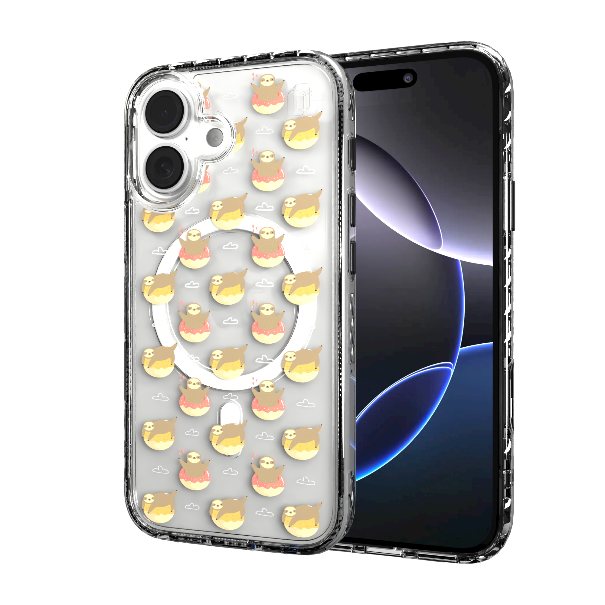 iPhone 16 Series | MagSafe | Sloth Case Collection | Dreamy Sloth Dreamy Sloth / iPhone 16 / Clear
