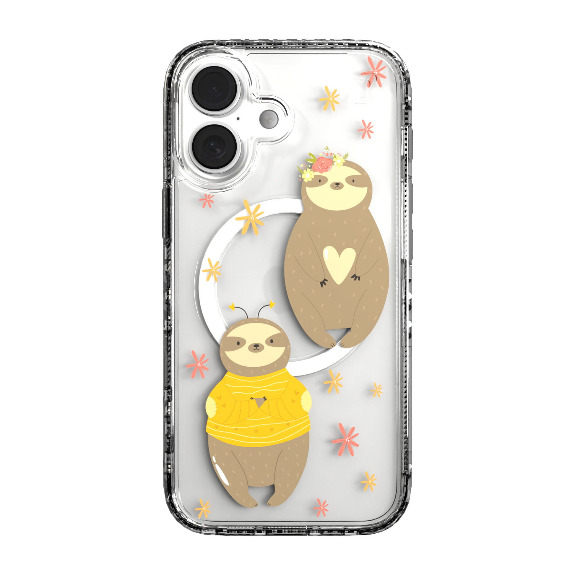 iPhone 16 Series | MagSafe | Sloth Case Collection | Lazy Sloths Lazy Sloth / iPhone 16 / Clear