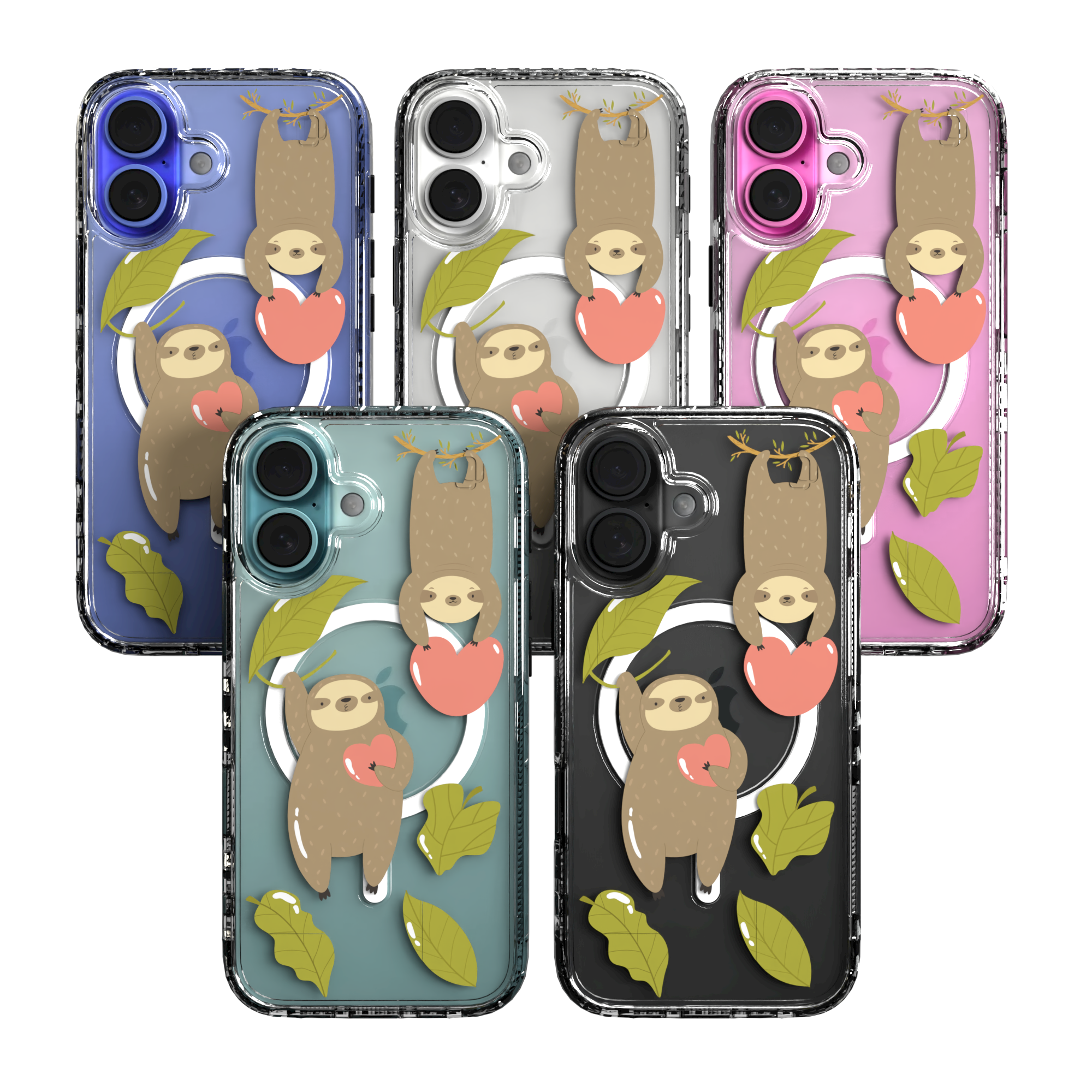 iPhone 16 Series | MagSafe | Sloth Case Collection | Slothy Vibes Slothy Vibes / iPhone 16 / Clear