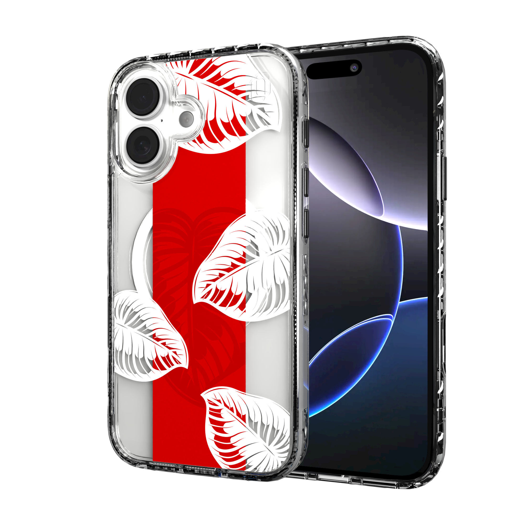 iPhone 16 Series | MagSafe | Summer Vibes Case Collection | Red & White Monstera