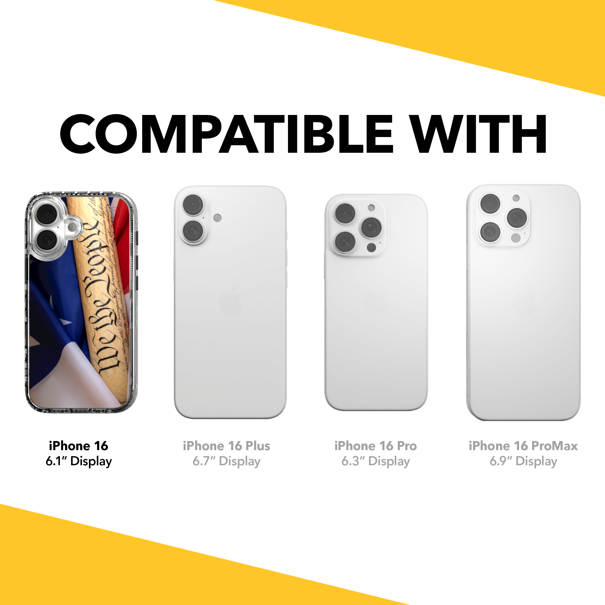 iPhone 16 Series | MagSafe | Red, White & Blue Case Collection | We The People American Flag United We Stand / iPhone 16 / Clear