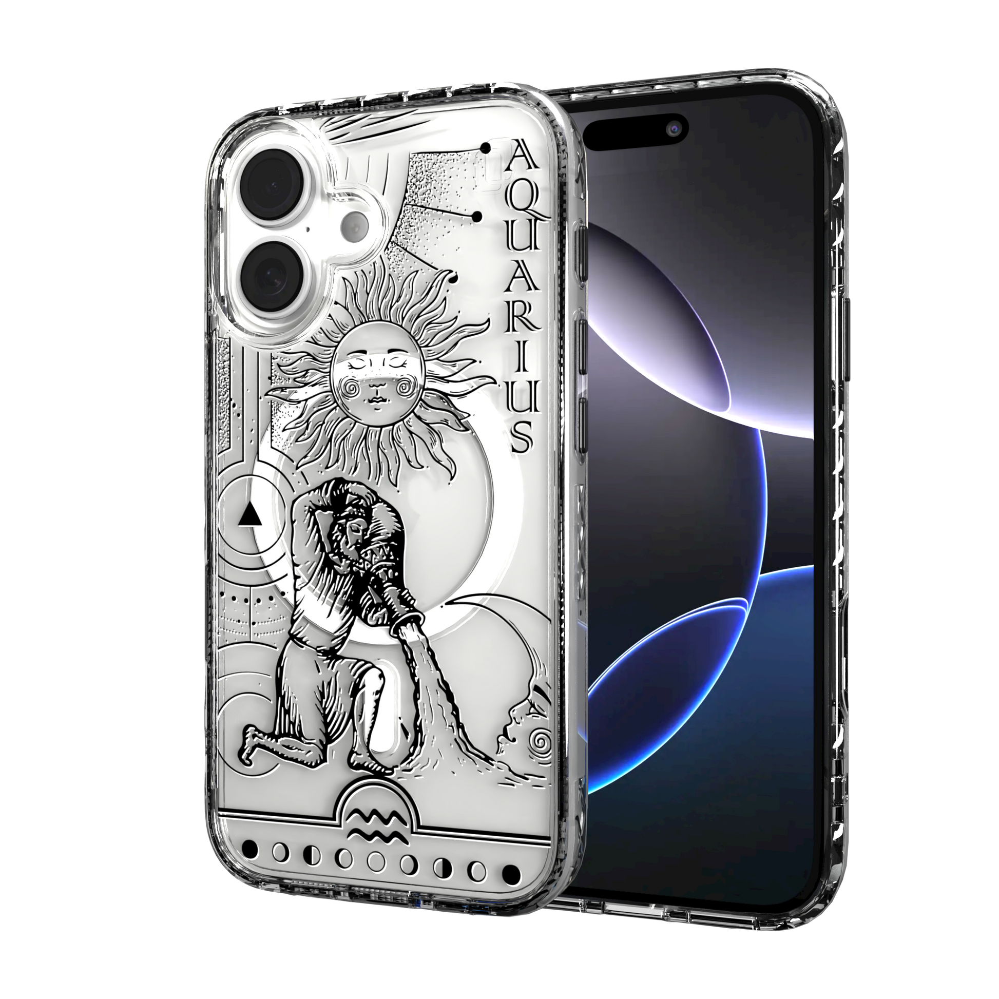 iPhone 16 Series | MagSafe | Zodiac Collection | Aquarius Aquarius Black / iPhone 16 / Clear