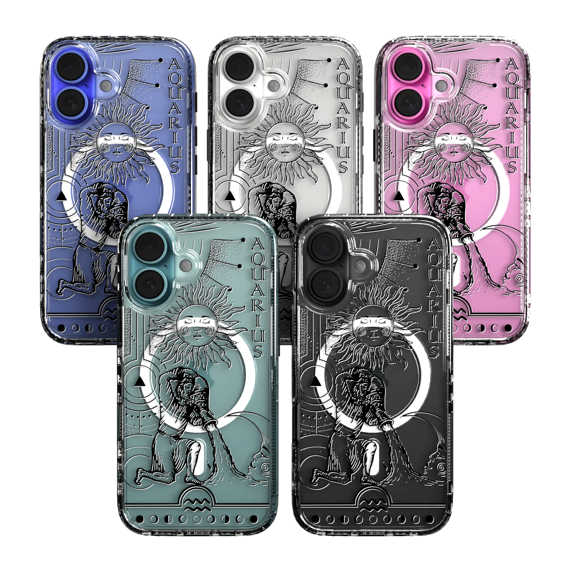 iPhone 16 Series | MagSafe | Zodiac Collection | Aquarius Aquarius Black / iPhone 16 / Clear