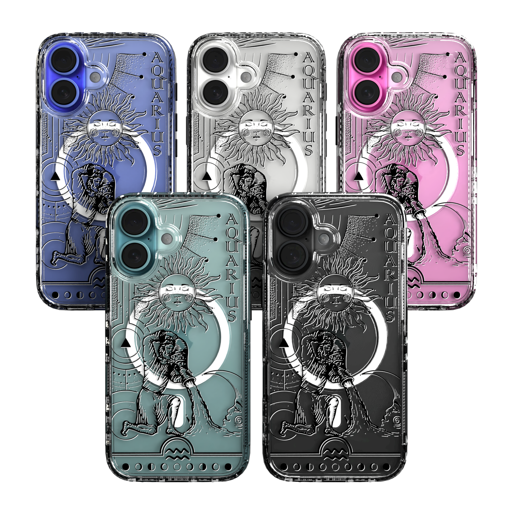 iPhone 16 Series | MagSafe | Zodiac Collection | Aquarius Aquarius Black / iPhone 16 / Clear