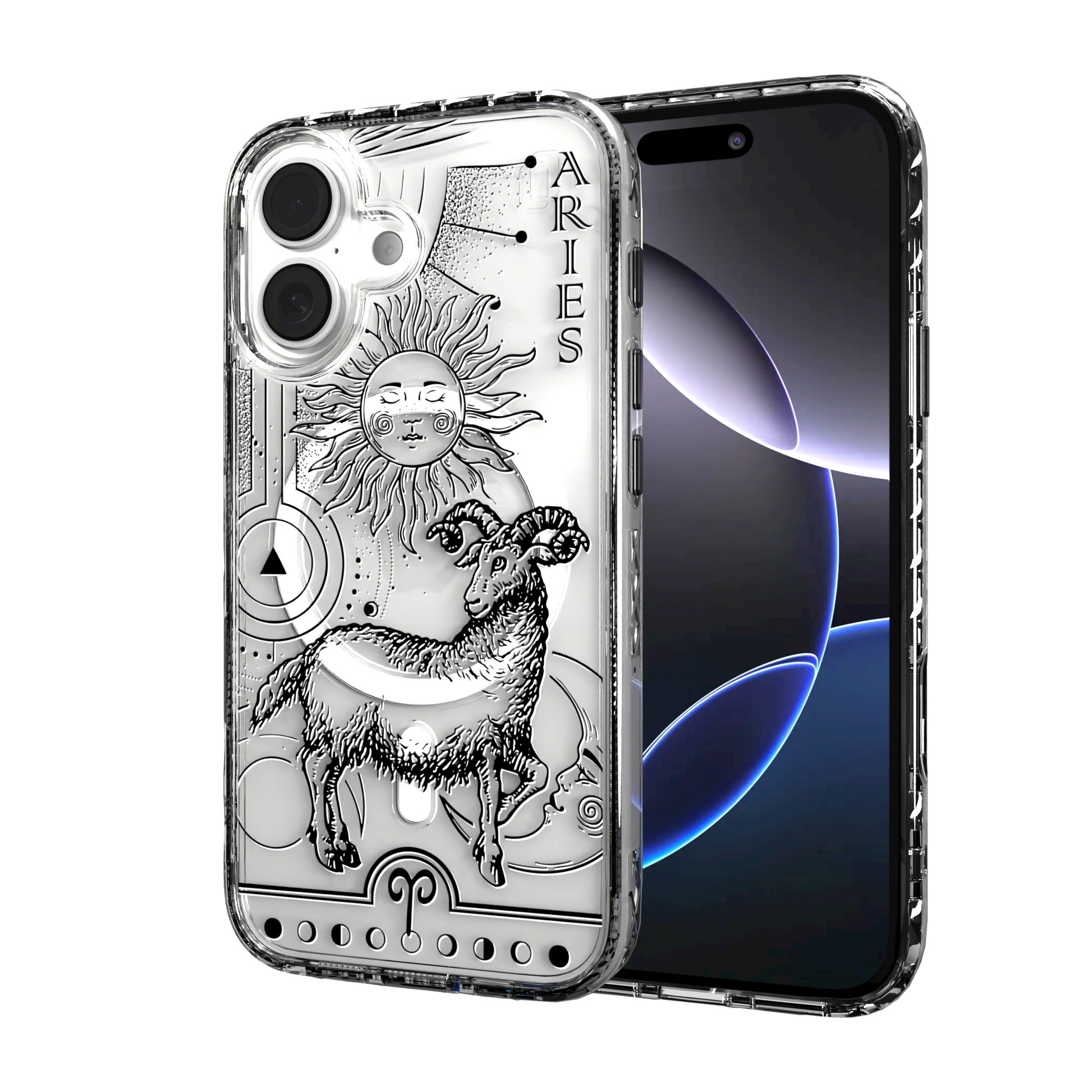 iPhone 16 Series | MagSafe | Zodiac Collection | Aries Aries Black / iPhone 16 / Clear