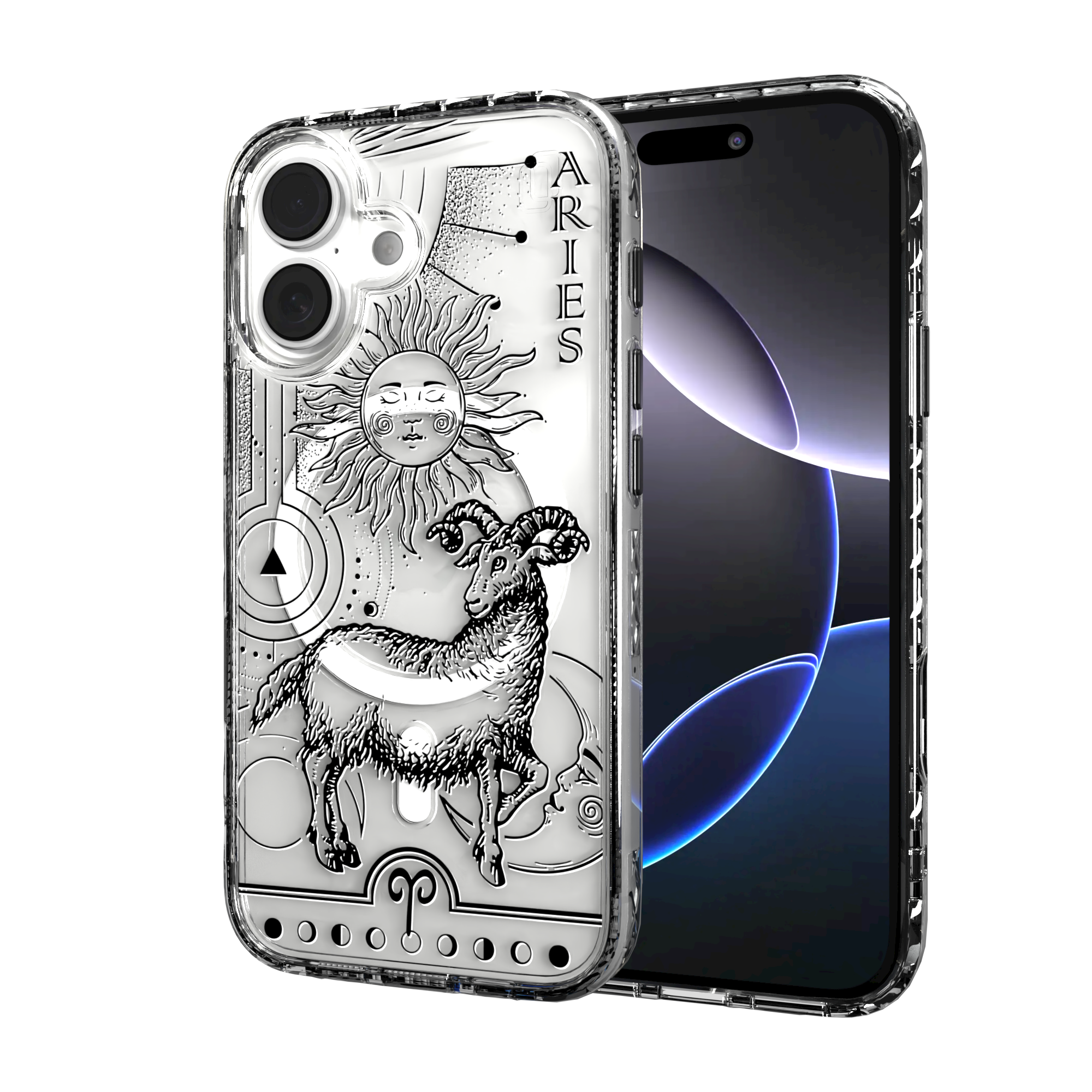 iPhone 16 Series | MagSafe | Zodiac Collection | Aries Aries Black / iPhone 16 / Clear