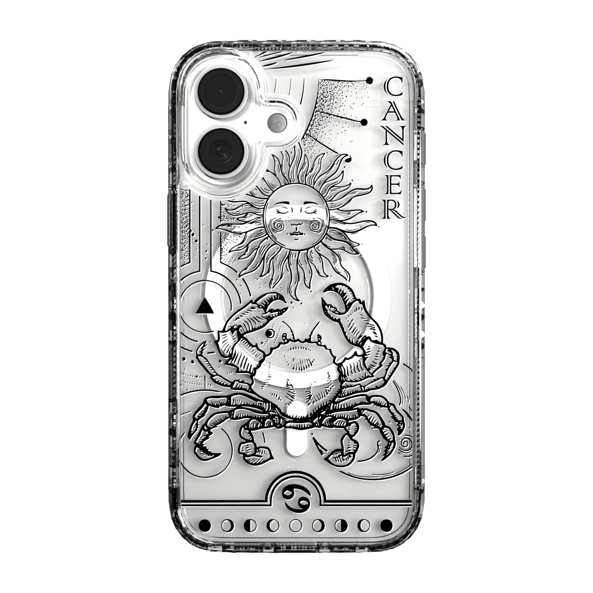 iPhone 16 Series | MagSafe | Zodiac Collection | Cancer Cancer Black / iPhone 16 / Clear