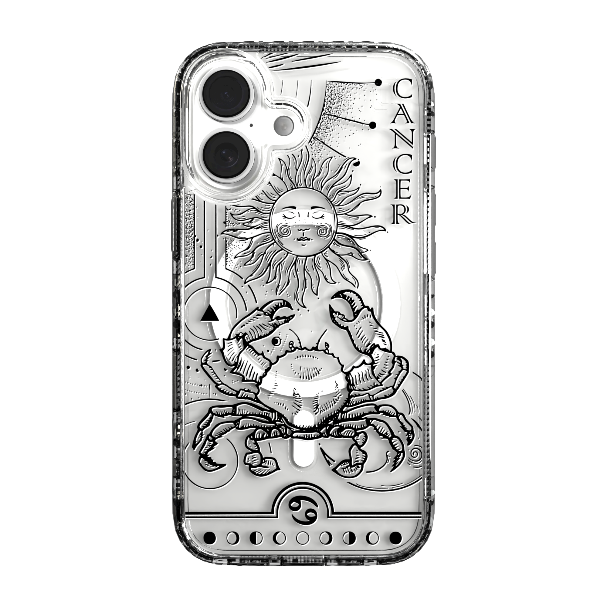 iPhone 16 Series | MagSafe | Zodiac Collection | Cancer Cancer Black / iPhone 16 / Clear