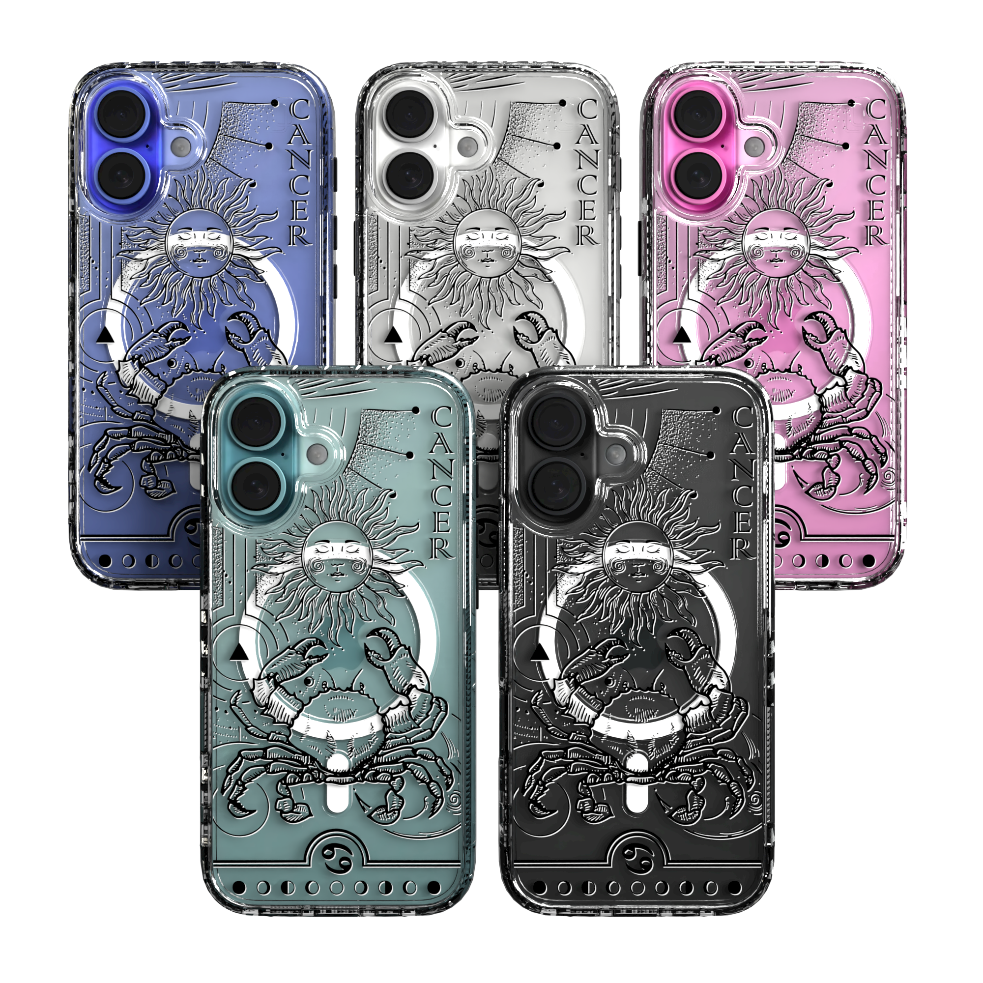 iPhone 16 Series | MagSafe | Zodiac Collection | Cancer Cancer Black / iPhone 16 / Clear