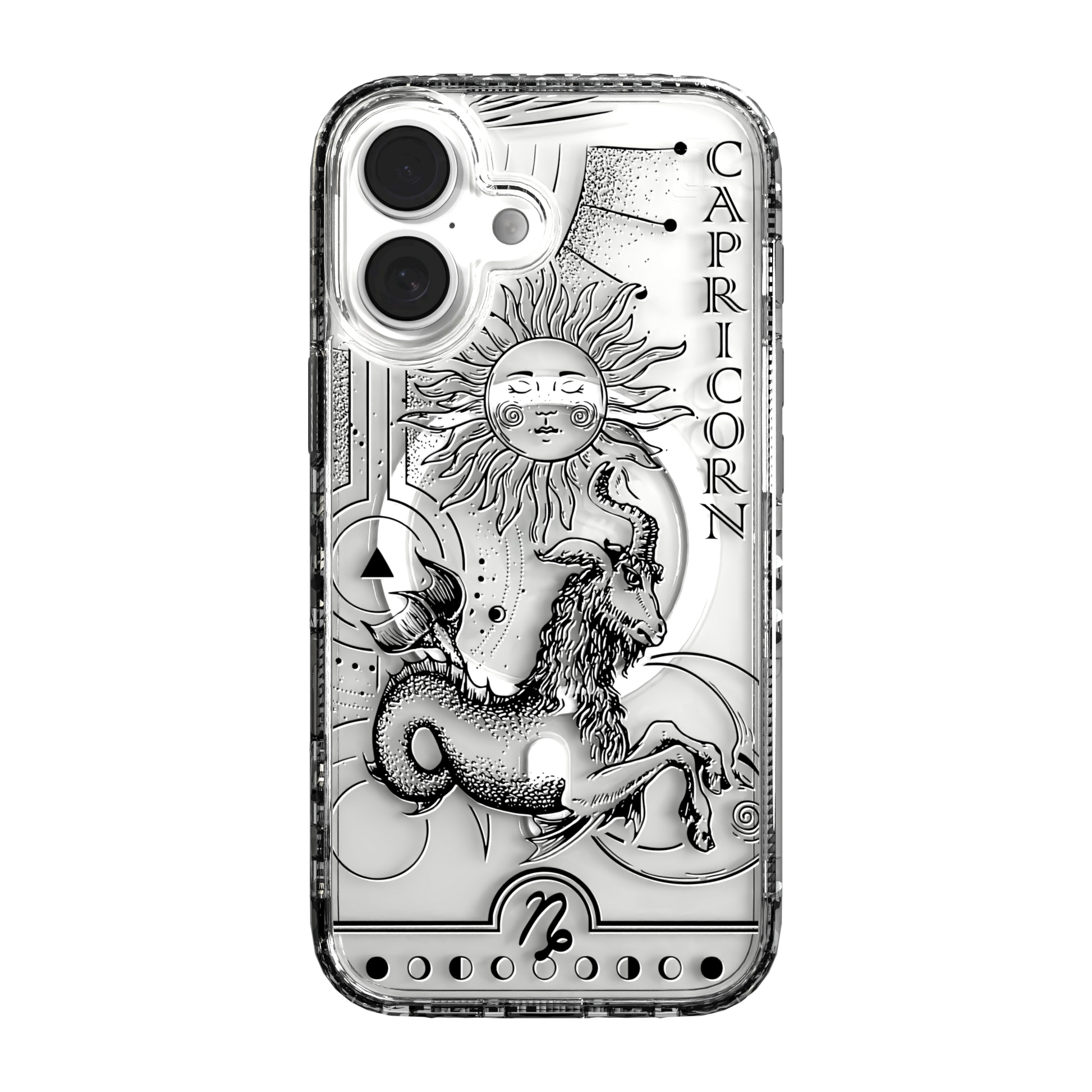 iPhone 16 Series | MagSafe | Zodiac Collection |Capricorn Capricorn Black / iPhone 16 / Clear