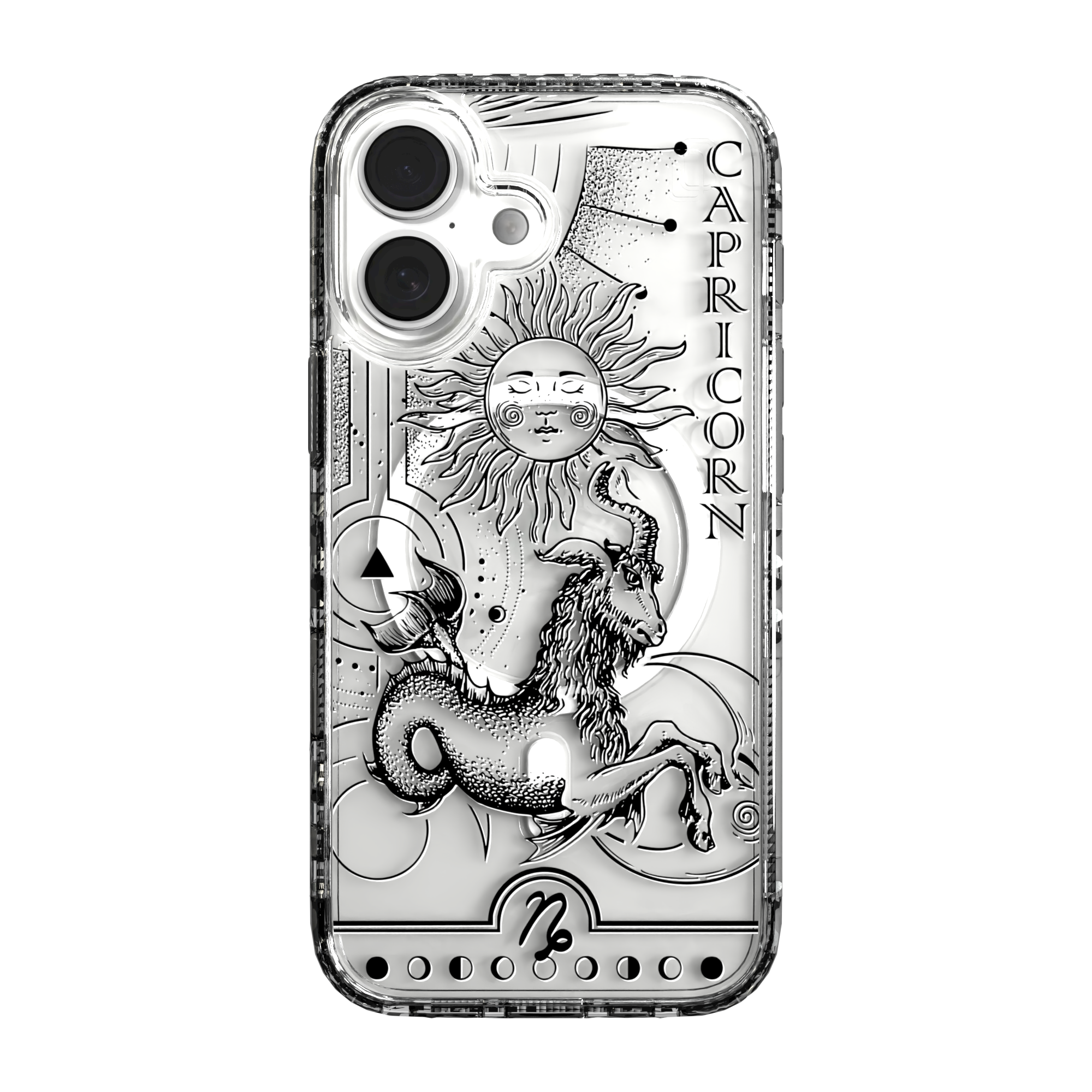 iPhone 16 Series | MagSafe | Zodiac Collection |Capricorn Capricorn Black / iPhone 16 / Clear