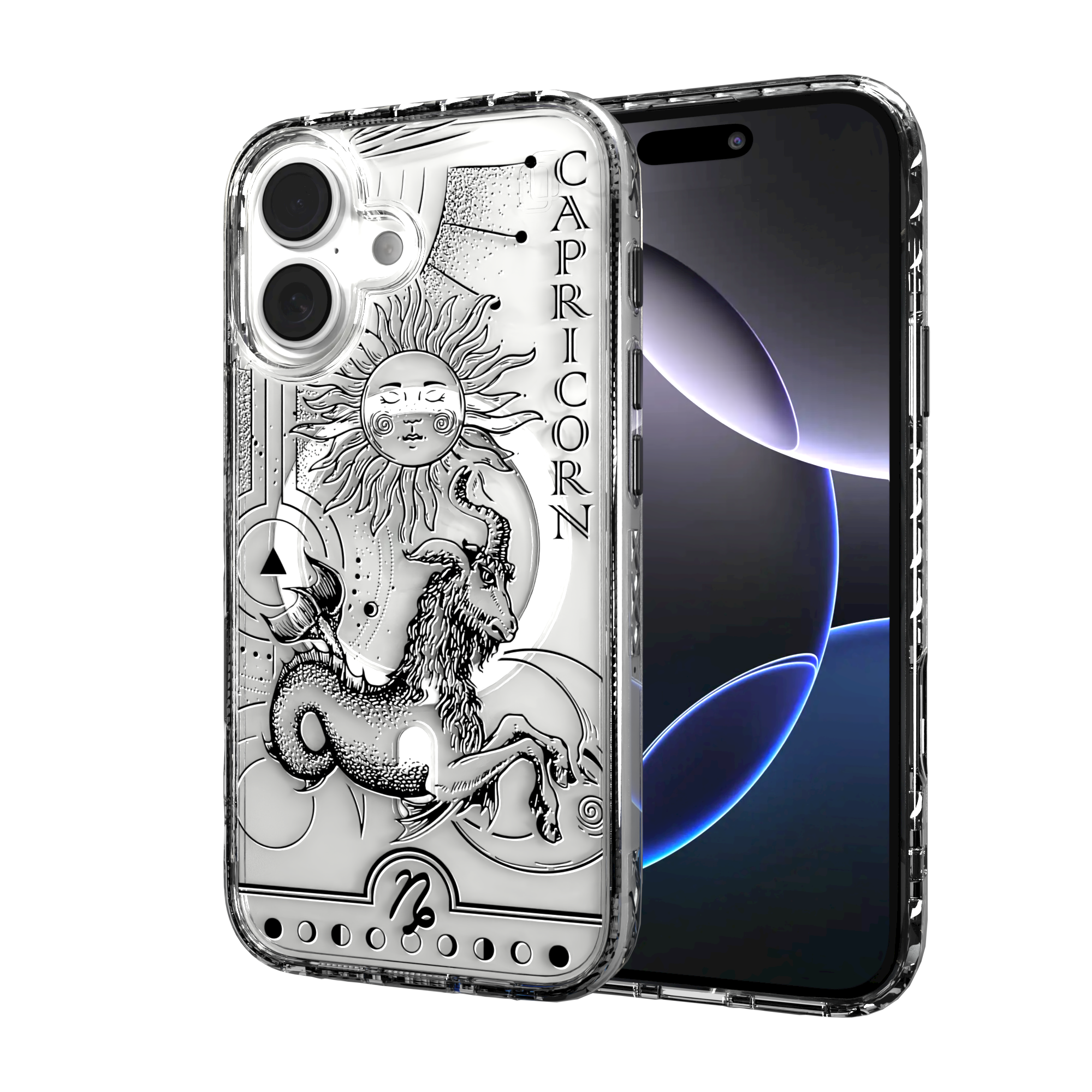 iPhone 16 Series | MagSafe | Zodiac Collection |Capricorn Capricorn Black / iPhone 16 / Clear