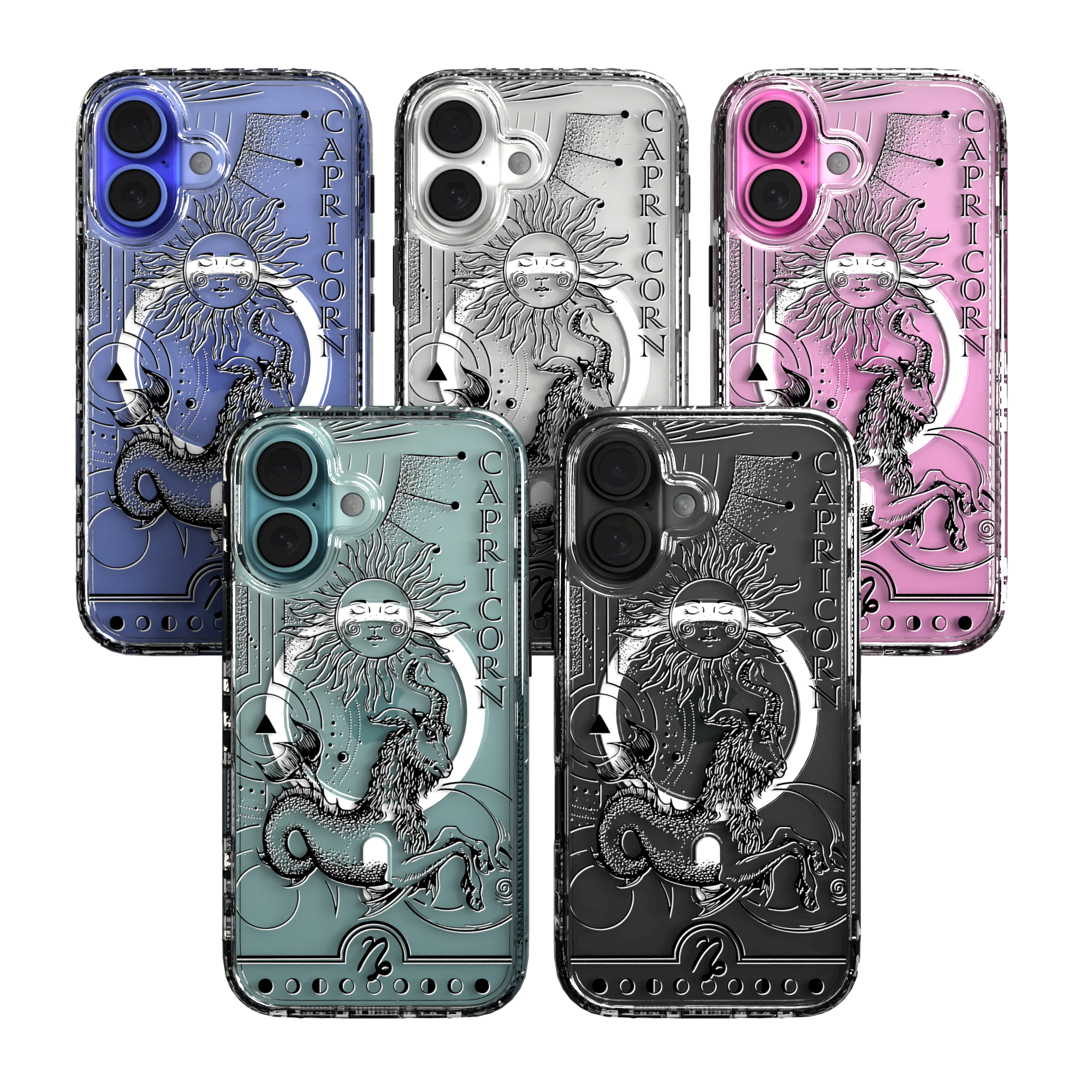iPhone 16 Series | MagSafe | Zodiac Collection |Capricorn Capricorn Black / iPhone 16 / Clear