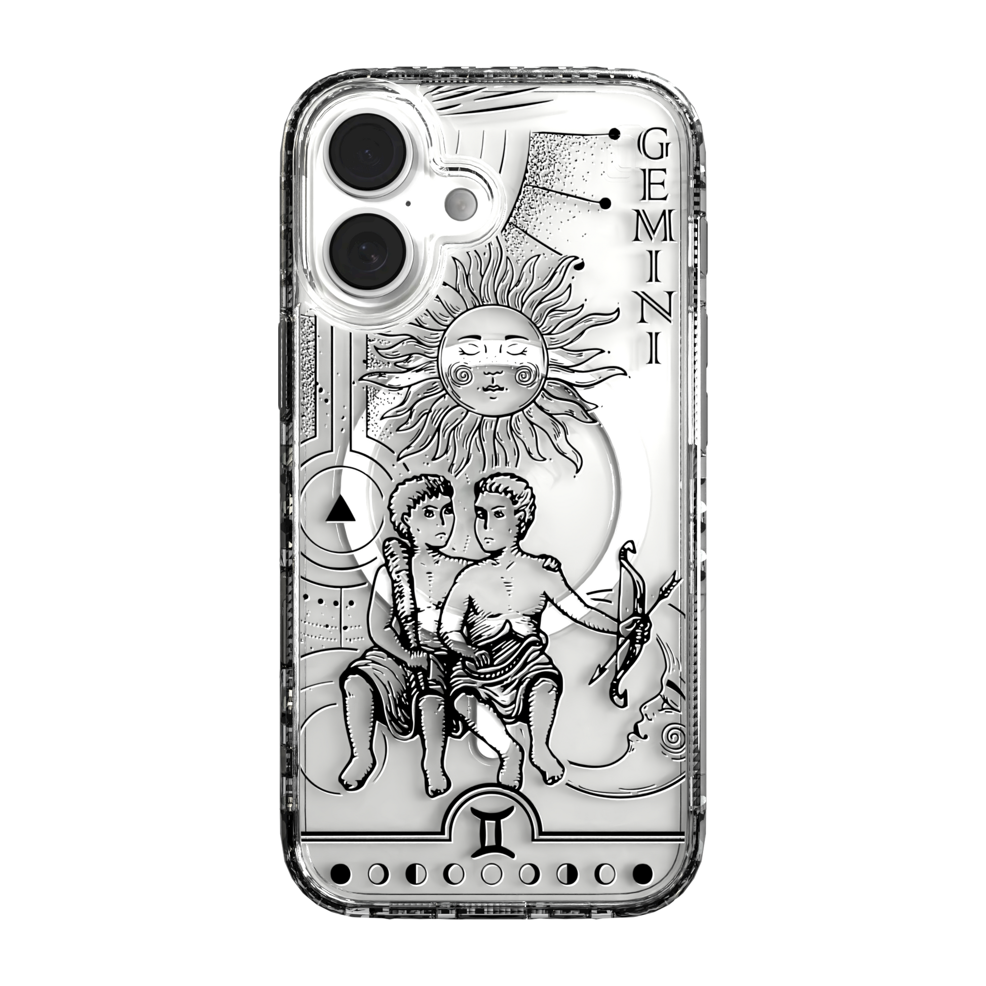 iPhone 16 Series | MagSafe | Zodiac Collection | Gemini Gemini Black / iPhone 16 / Clear
