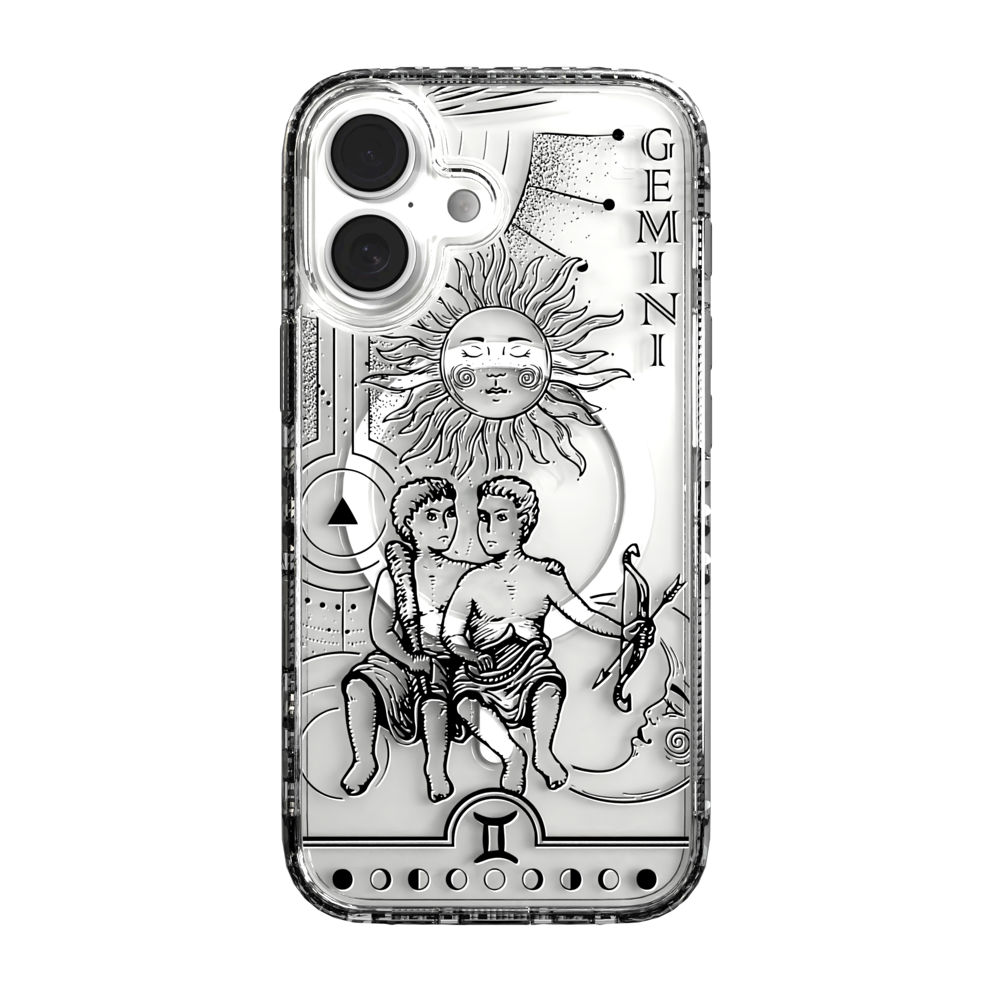 iPhone 16 Series | MagSafe | Zodiac Collection | Gemini Gemini Black / iPhone 16 / Clear