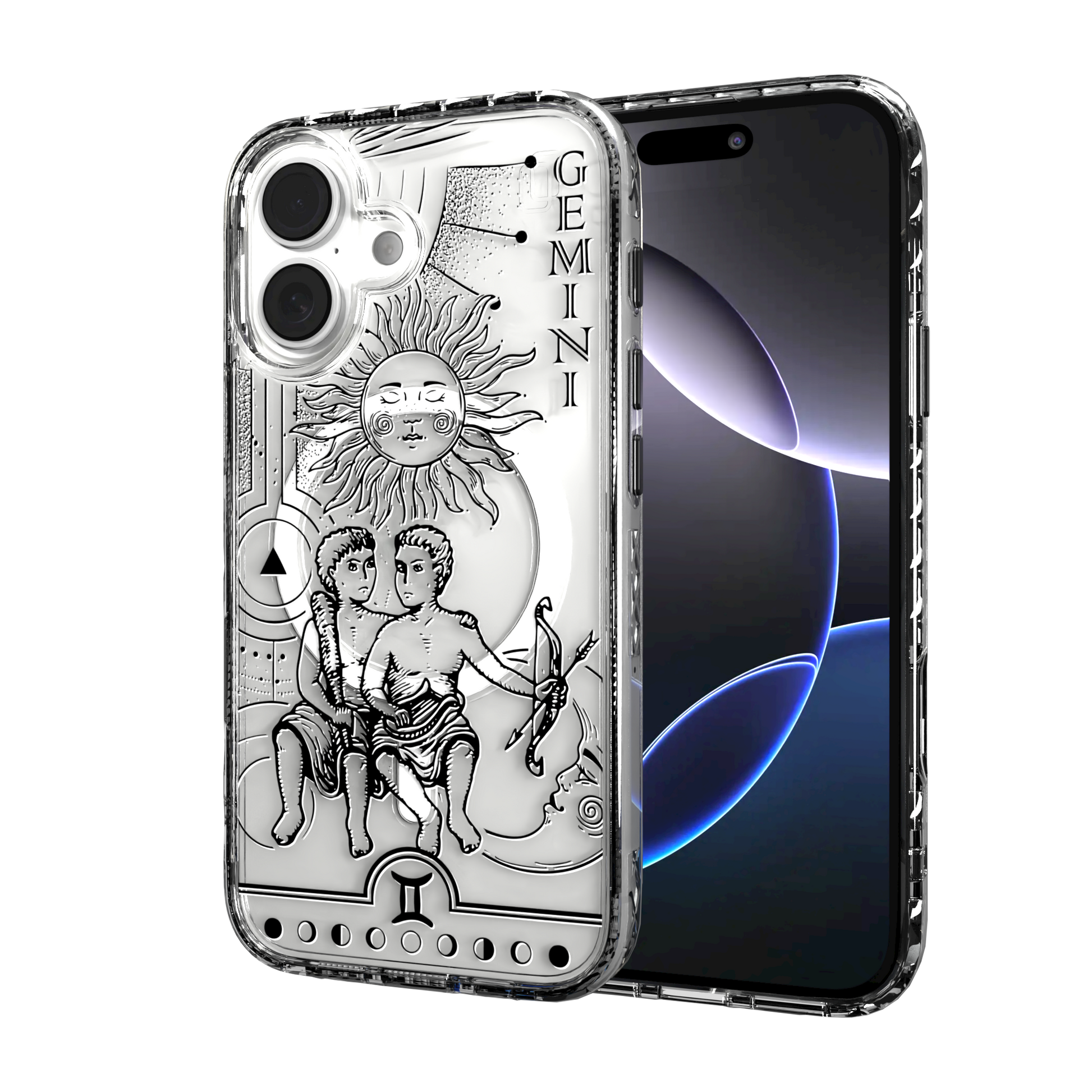 iPhone 16 Series | MagSafe | Zodiac Collection | Gemini Gemini Black / iPhone 16 / Clear