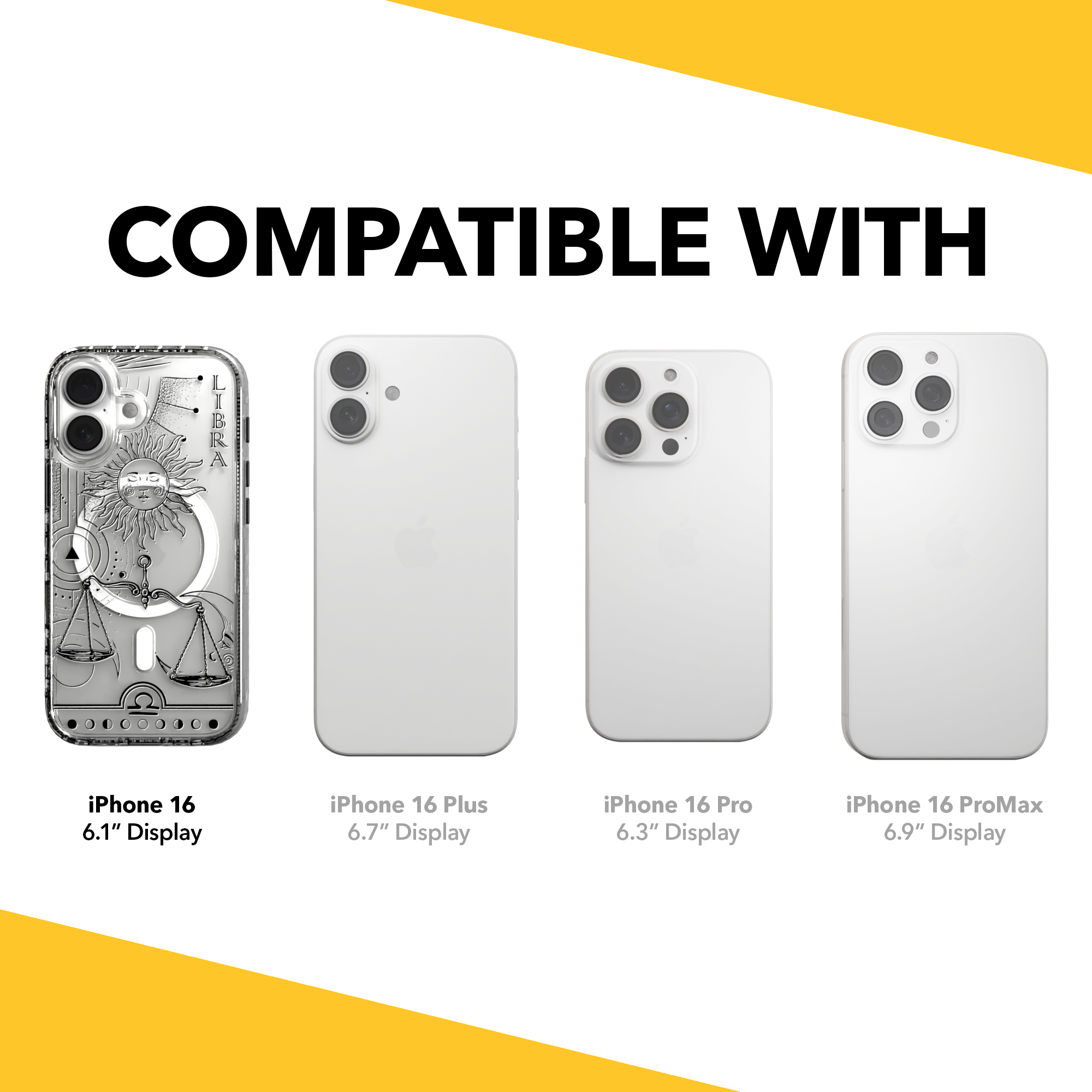 iPhone 16 Series | MagSafe | Zodiac Collection | Libra Libra Black / iPhone 16 / Clear