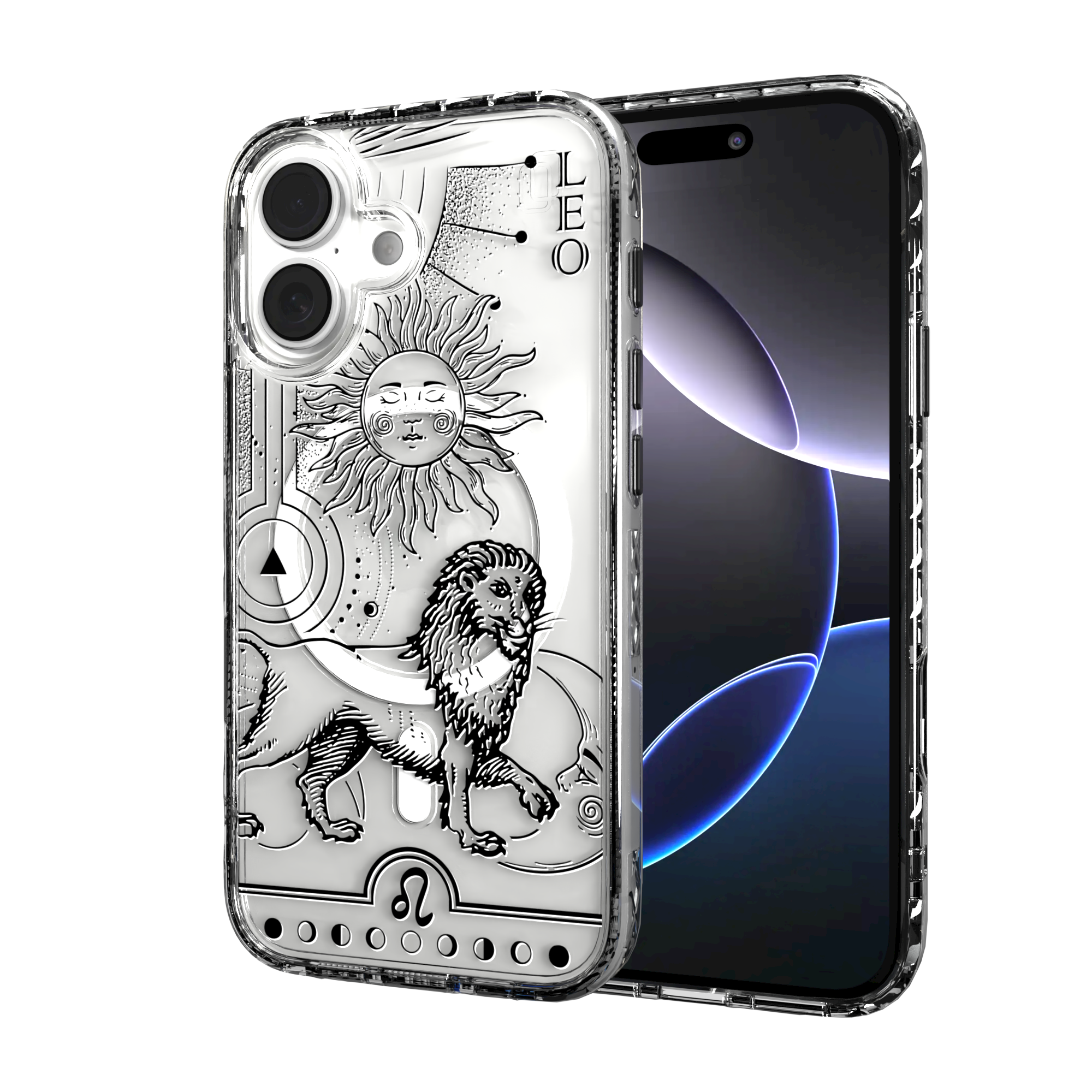 iPhone 16 Series | MagSafe | Zodiac Collection | Leo Leo Black / iPhone 16 / Clear