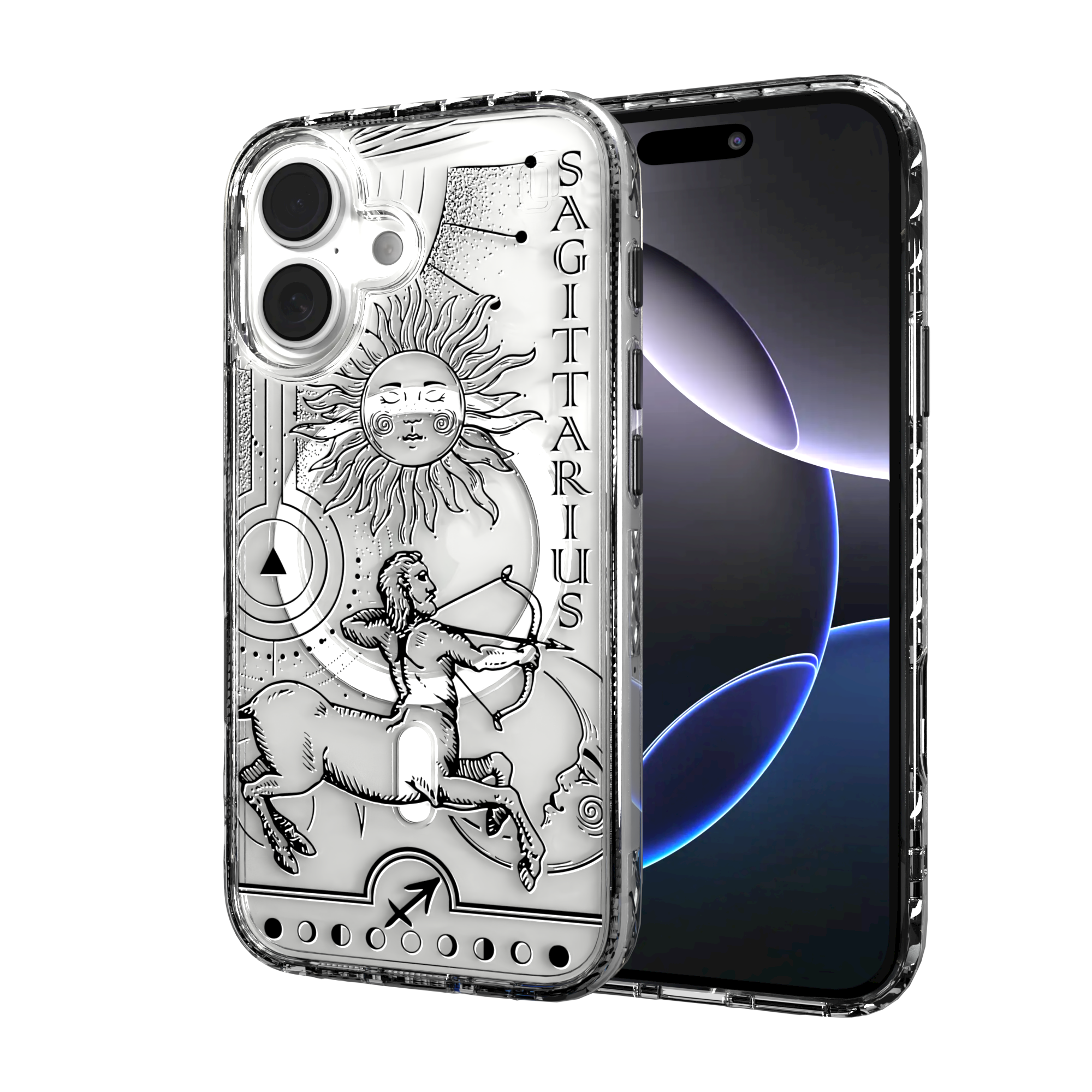 iPhone 16 Series | MagSafe | Zodiac Collection | Sagitarius Sagittarius Black / iPhone 16 / Clear