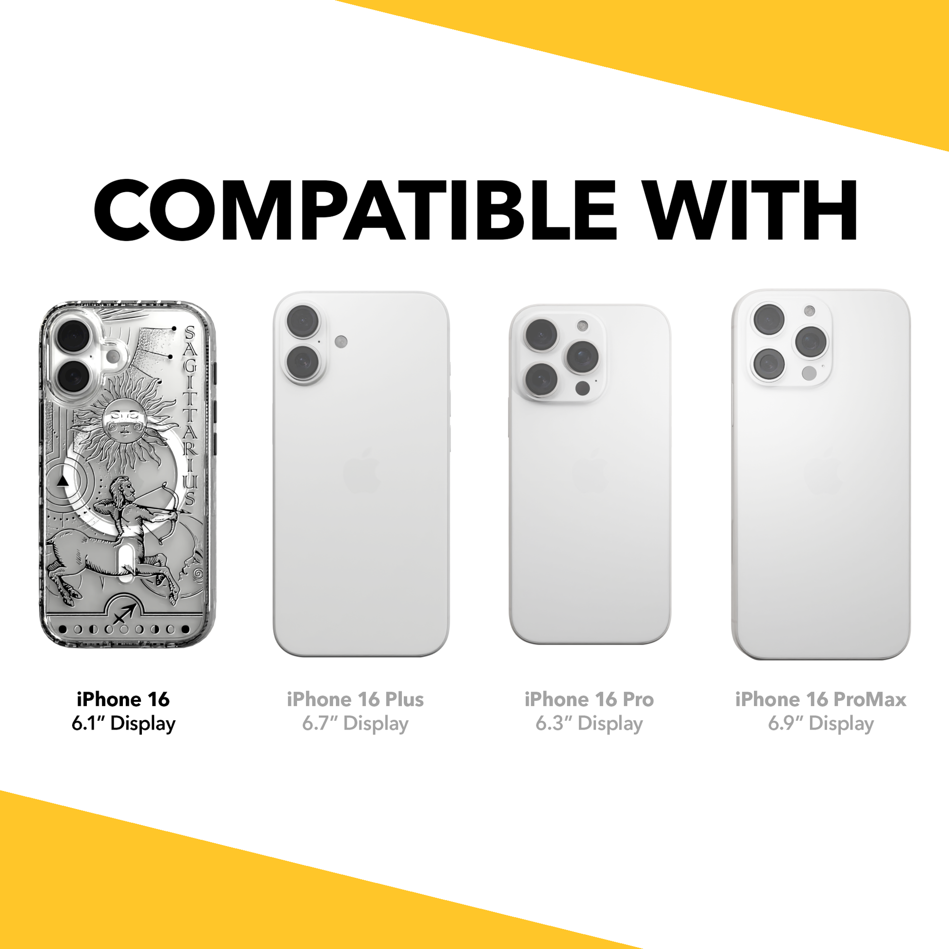 iPhone 16 Series | MagSafe | Zodiac Collection | Sagitarius Sagittarius Black / iPhone 16 / Clear