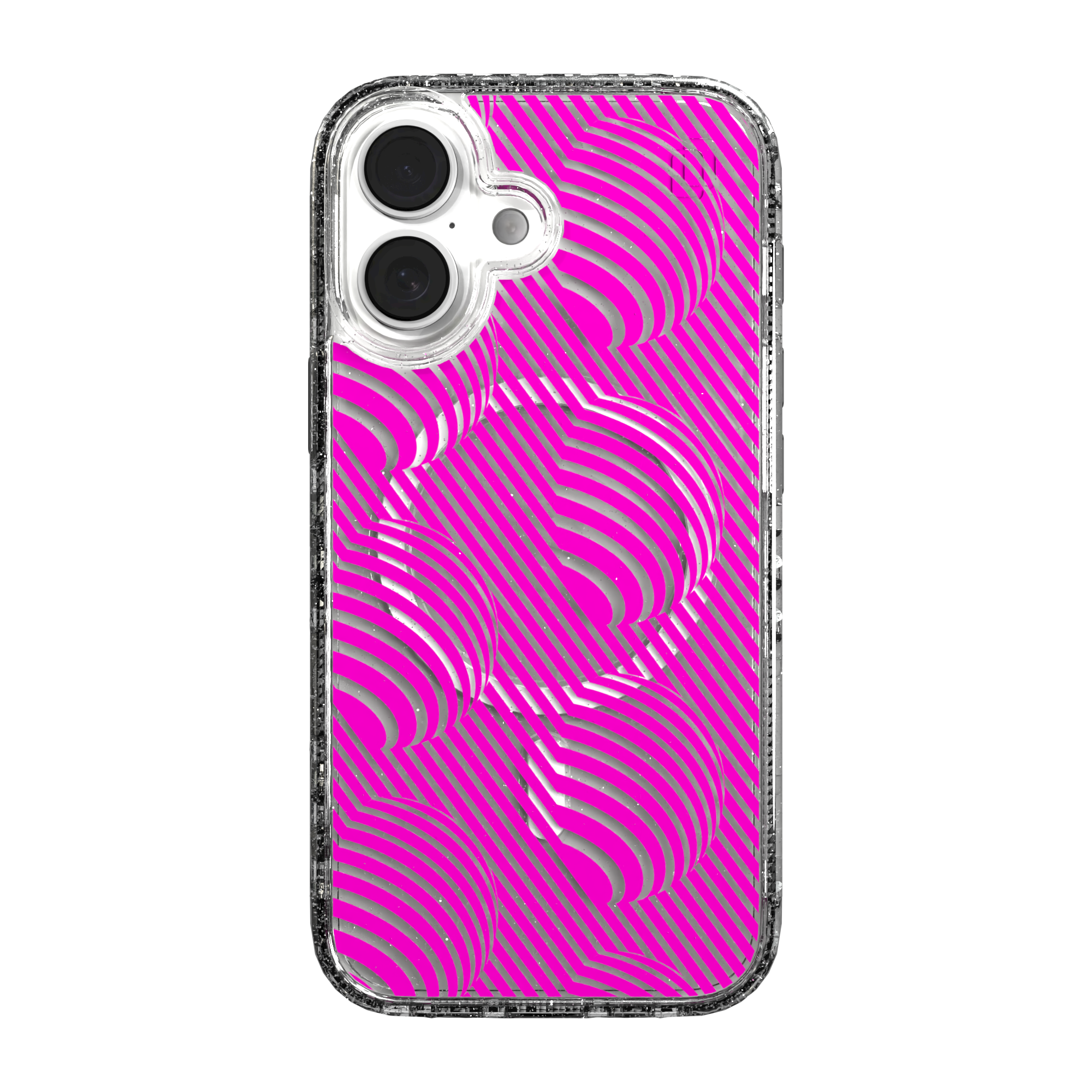 iPhone 16 Series | MagSafe | Monochromatic Case Designs | Pink Bumps Pink Bumps / iPhone 16 / Clear Sparkle